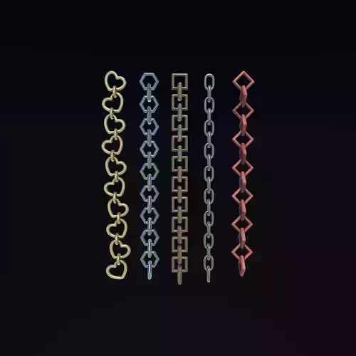 Gold and silver chain 3D model