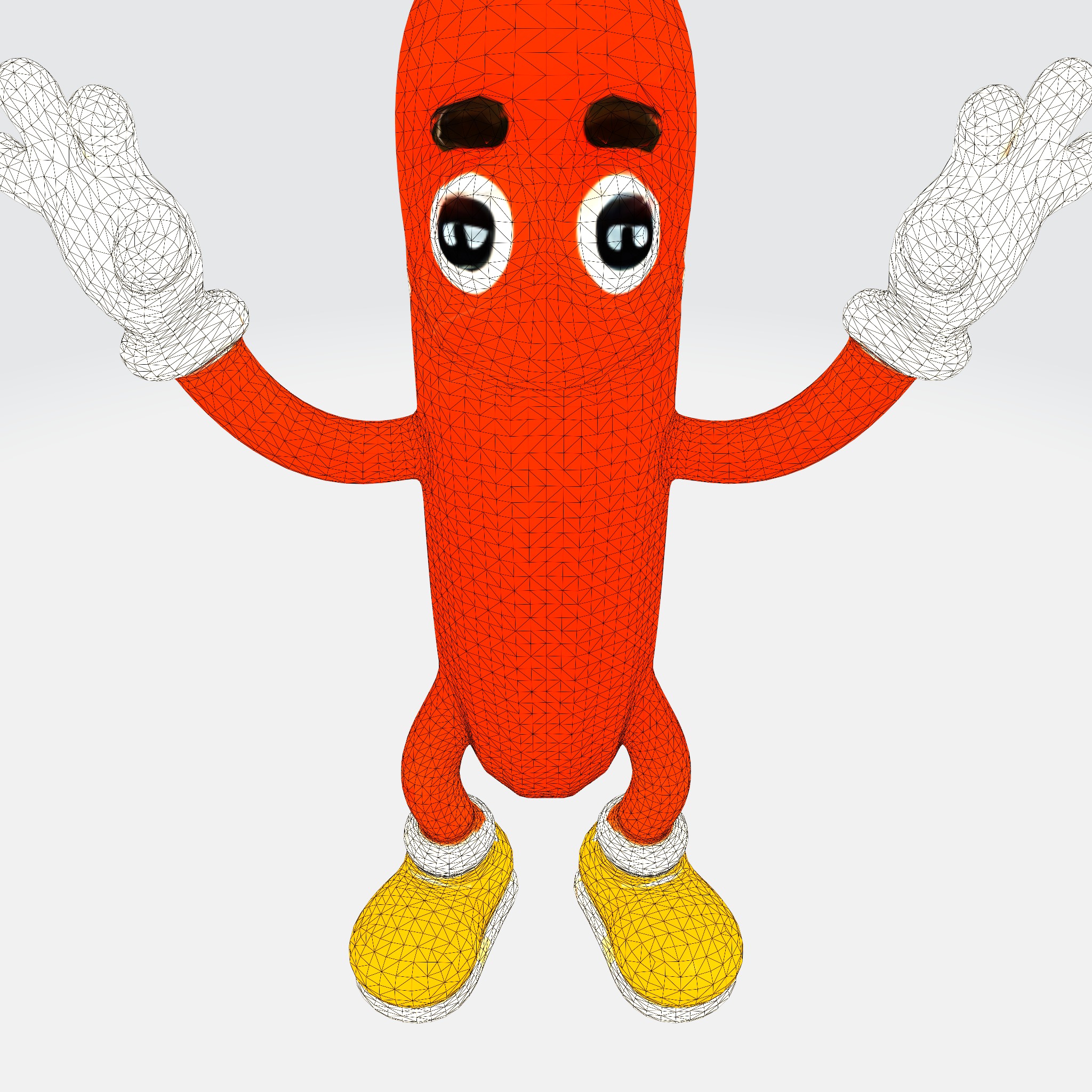 Anthropomorphic Hot Dog With Arms And Legs 3D model_4