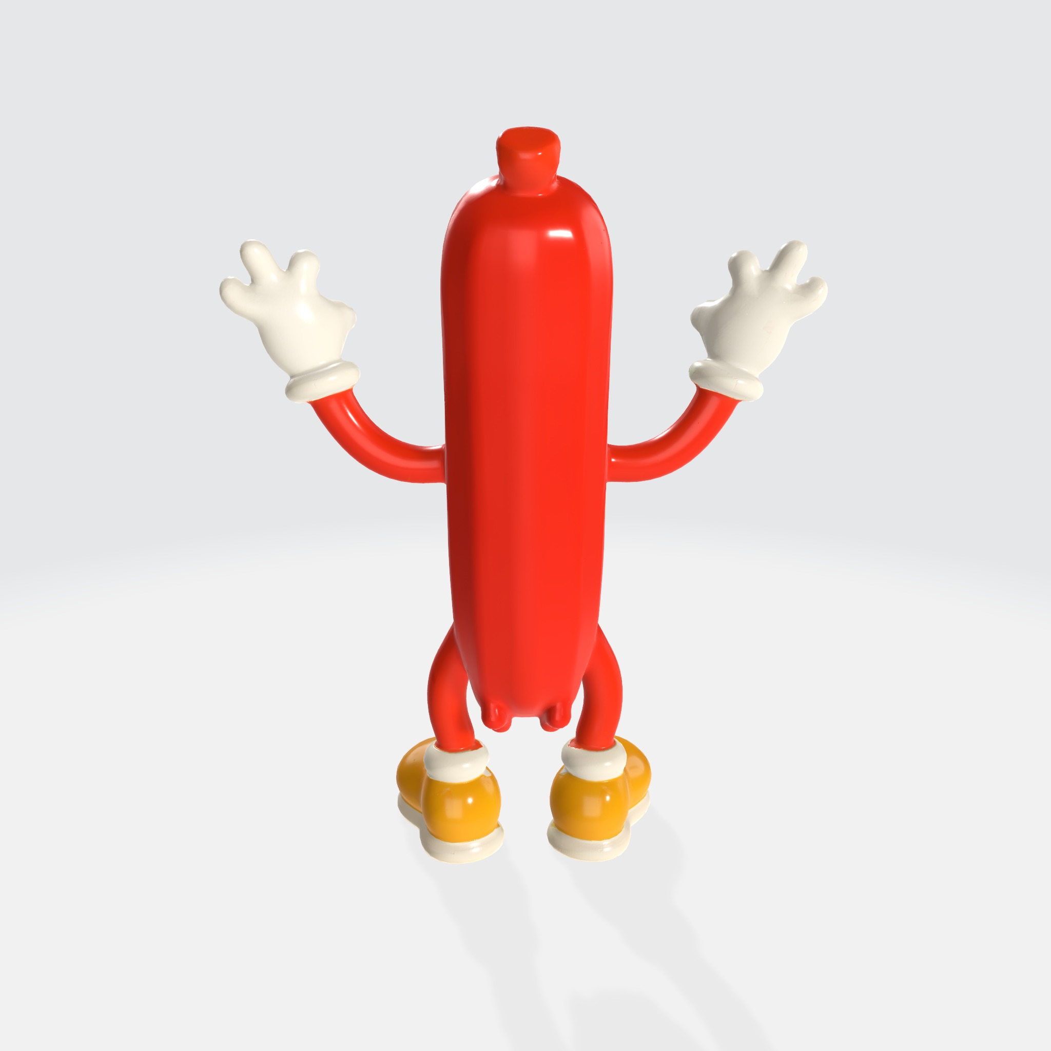 Anthropomorphic Hot Dog With Arms And Legs 3D model_2
