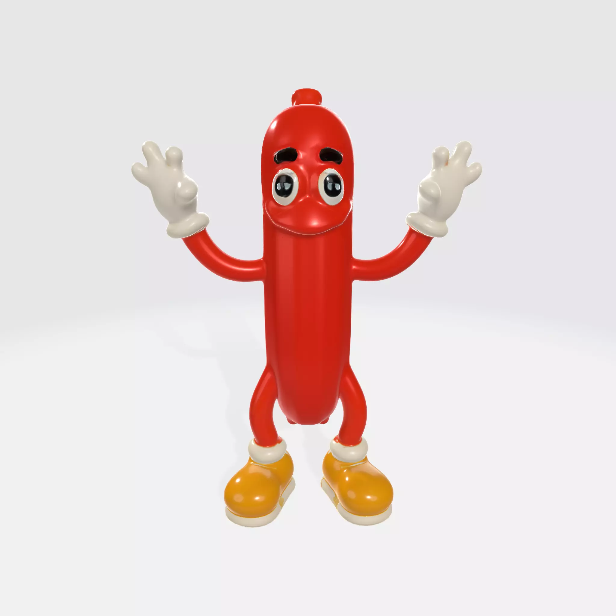 Anthropomorphic Hot Dog With Arms And Legs 3D model_0