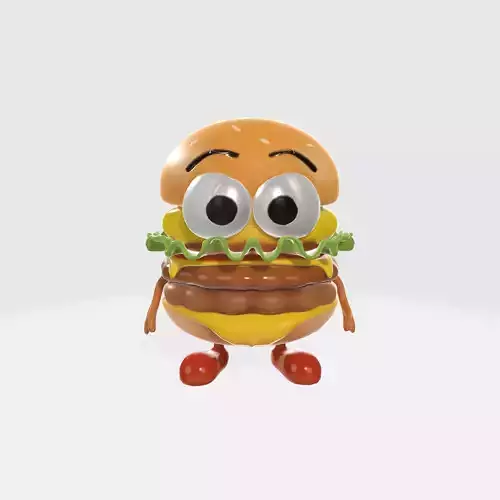 Cartoon Burger Character