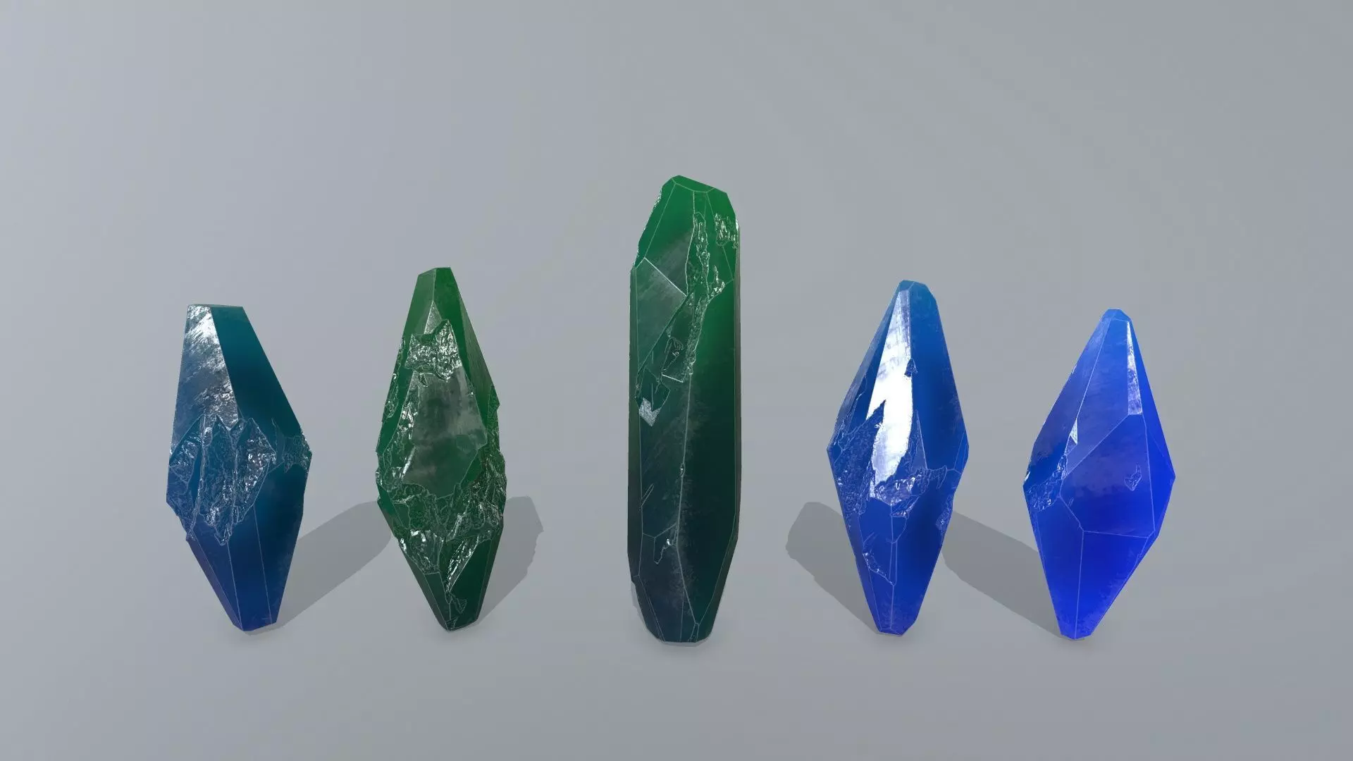 crystal set 1 Low-poly 3D model_0