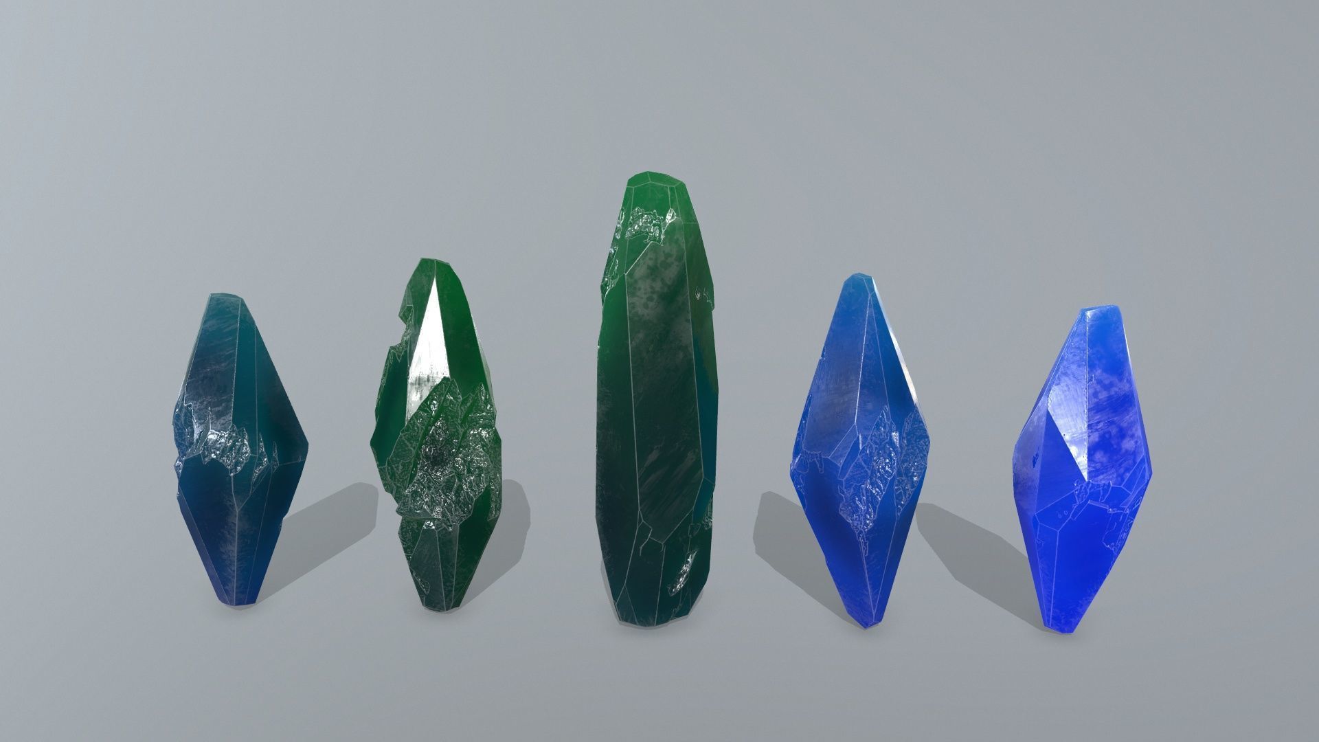crystal set 1 Low-poly 3D model_5