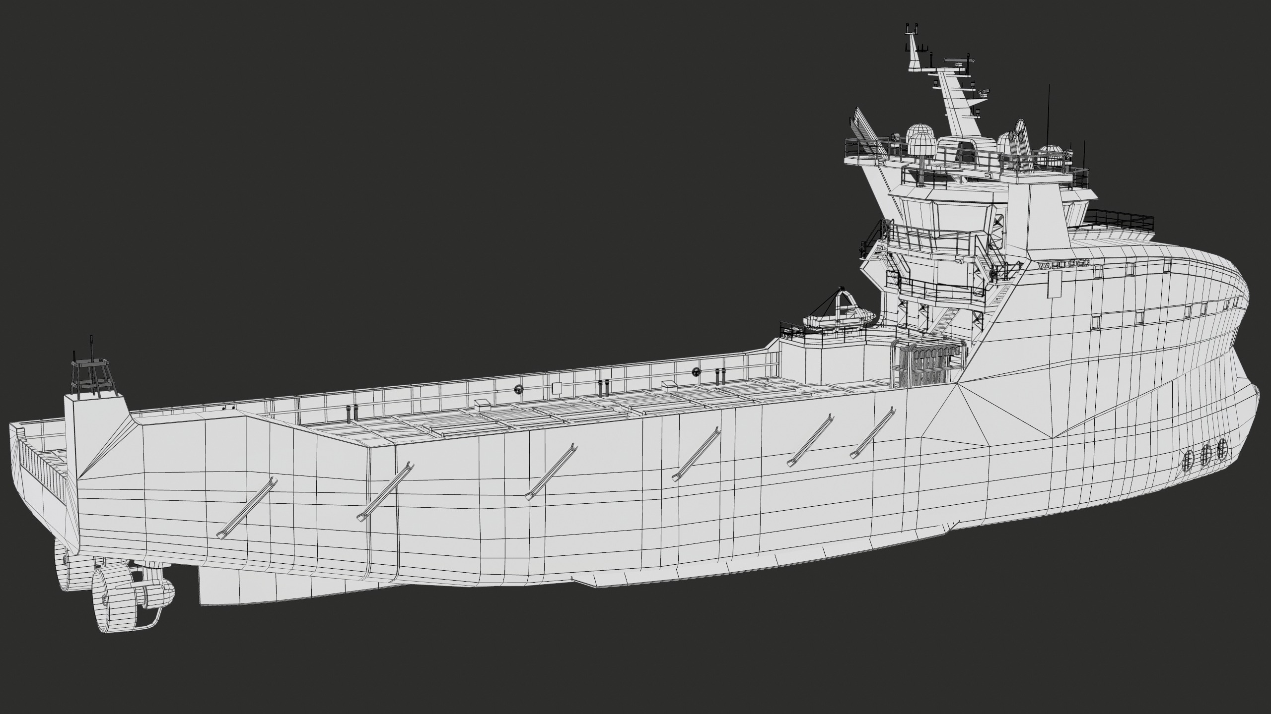 USV Mothership Armada 7803 Multipurpose Vessel Simple PBR Low-poly 3D model_36