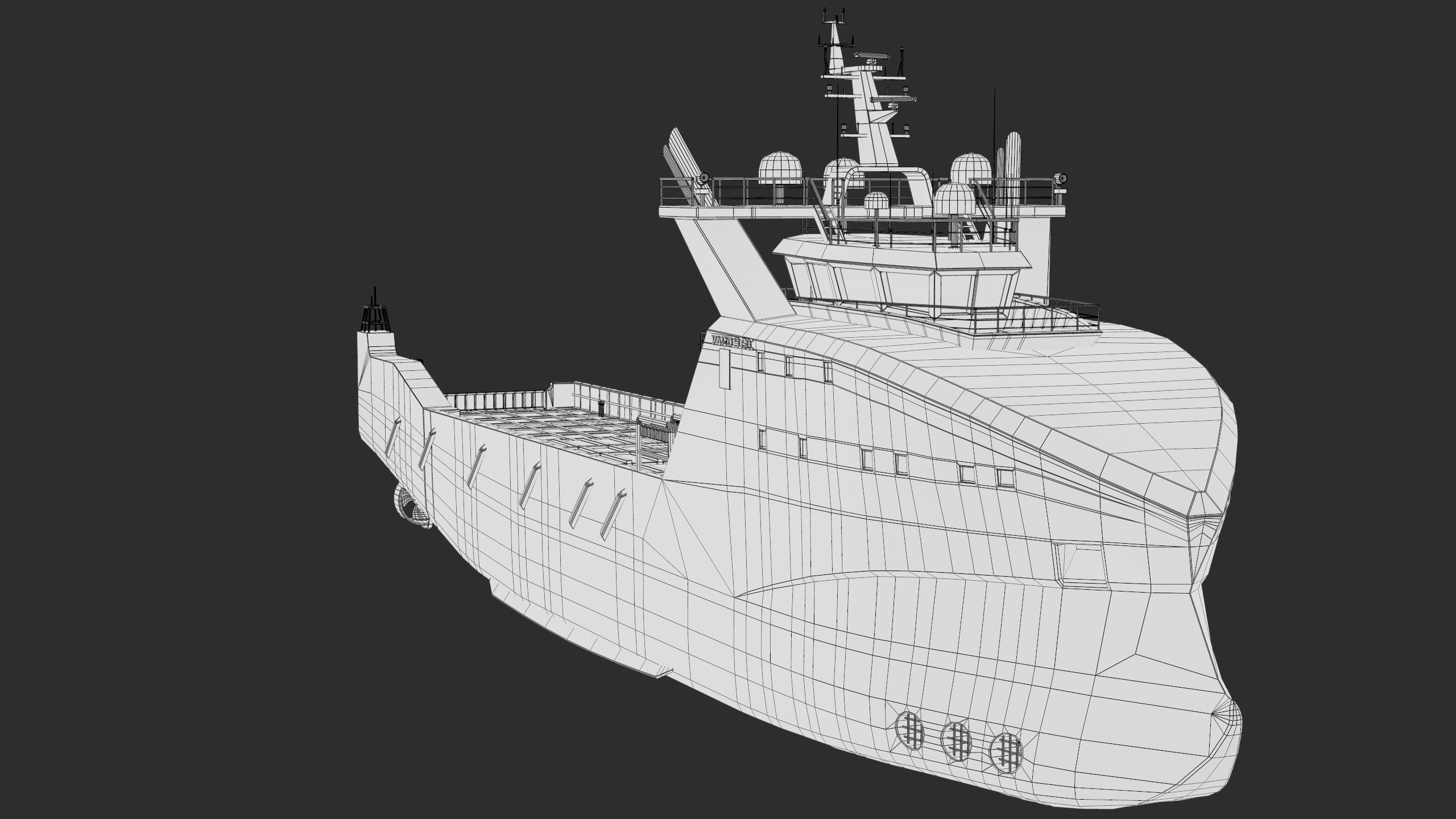 USV Mothership Armada 7803 Multipurpose Vessel Simple PBR Low-poly 3D model_31