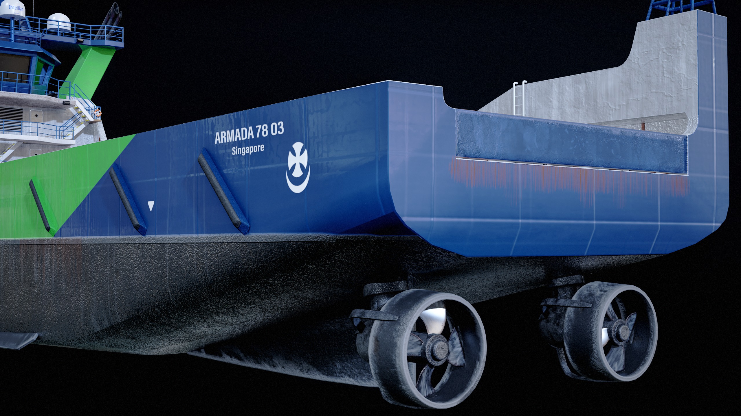 USV Mothership Armada 7803 Multipurpose Vessel Simple PBR Low-poly 3D model_22