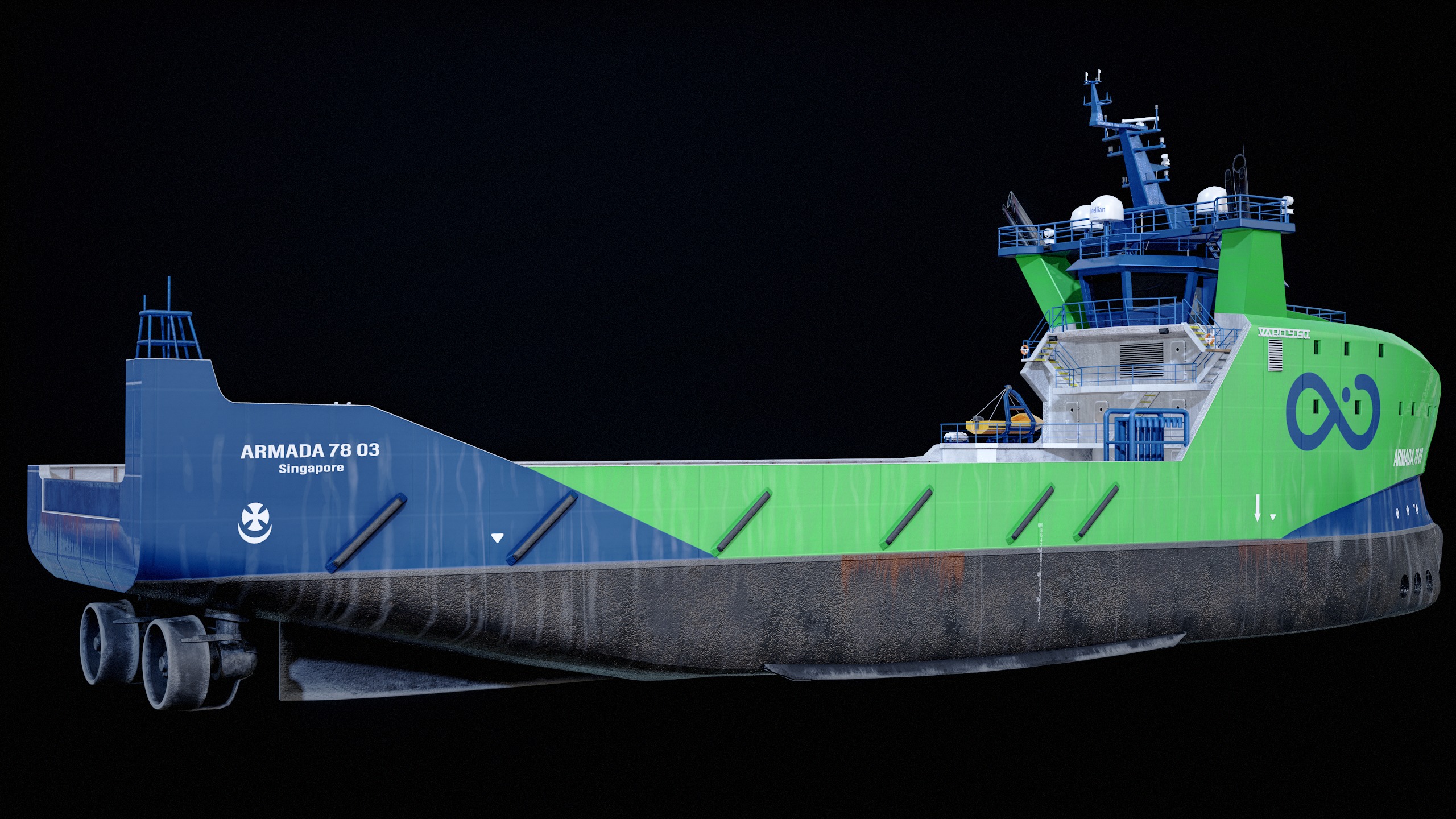 USV Mothership Armada 7803 Multipurpose Vessel Simple PBR Low-poly 3D model_9