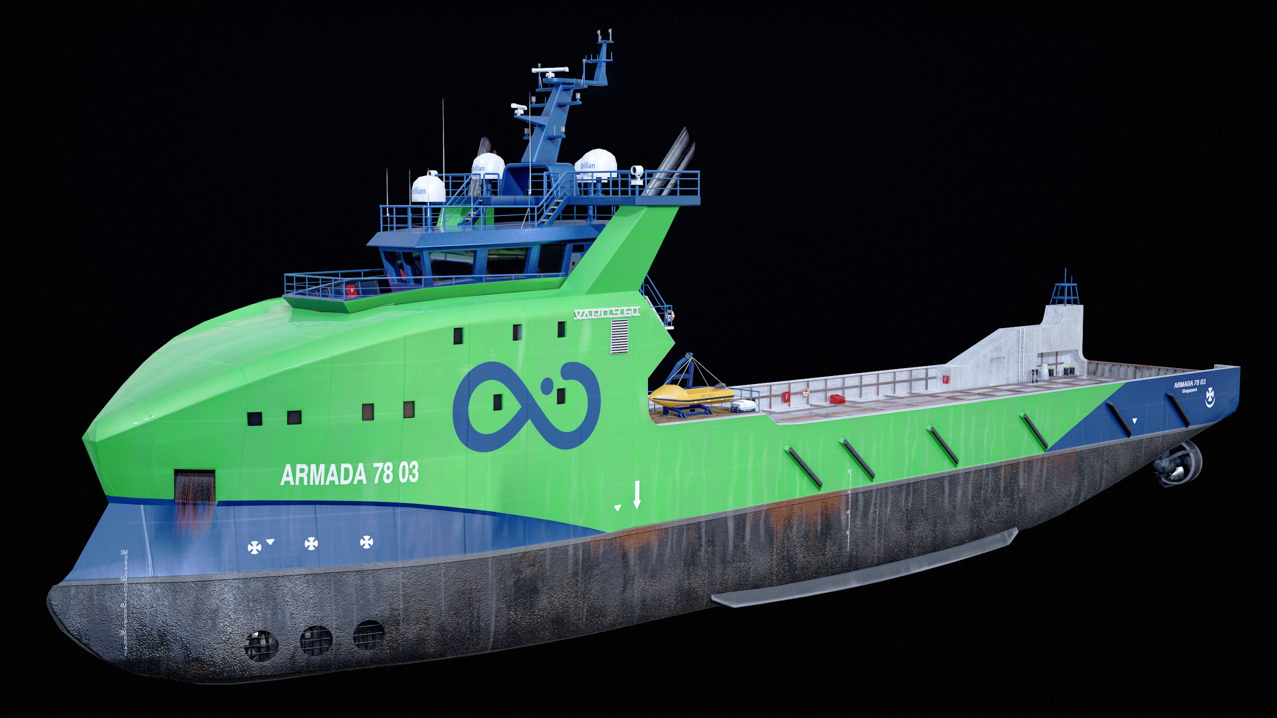 USV Mothership Armada 7803 Multipurpose Vessel Simple PBR Low-poly 3D model_2