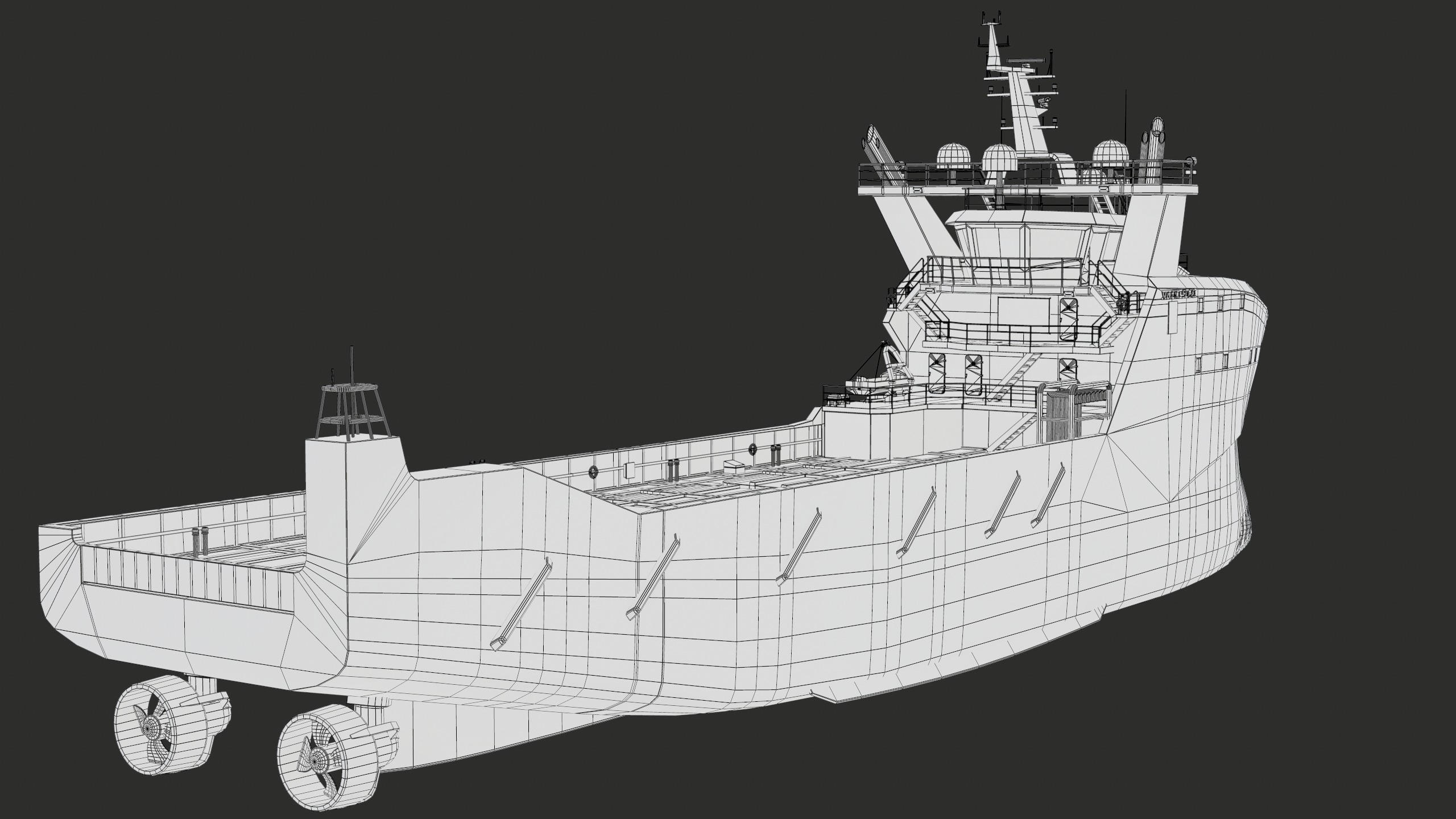 USV Mothership Armada 7803 Multipurpose Vessel Simple PBR Low-poly 3D model_37