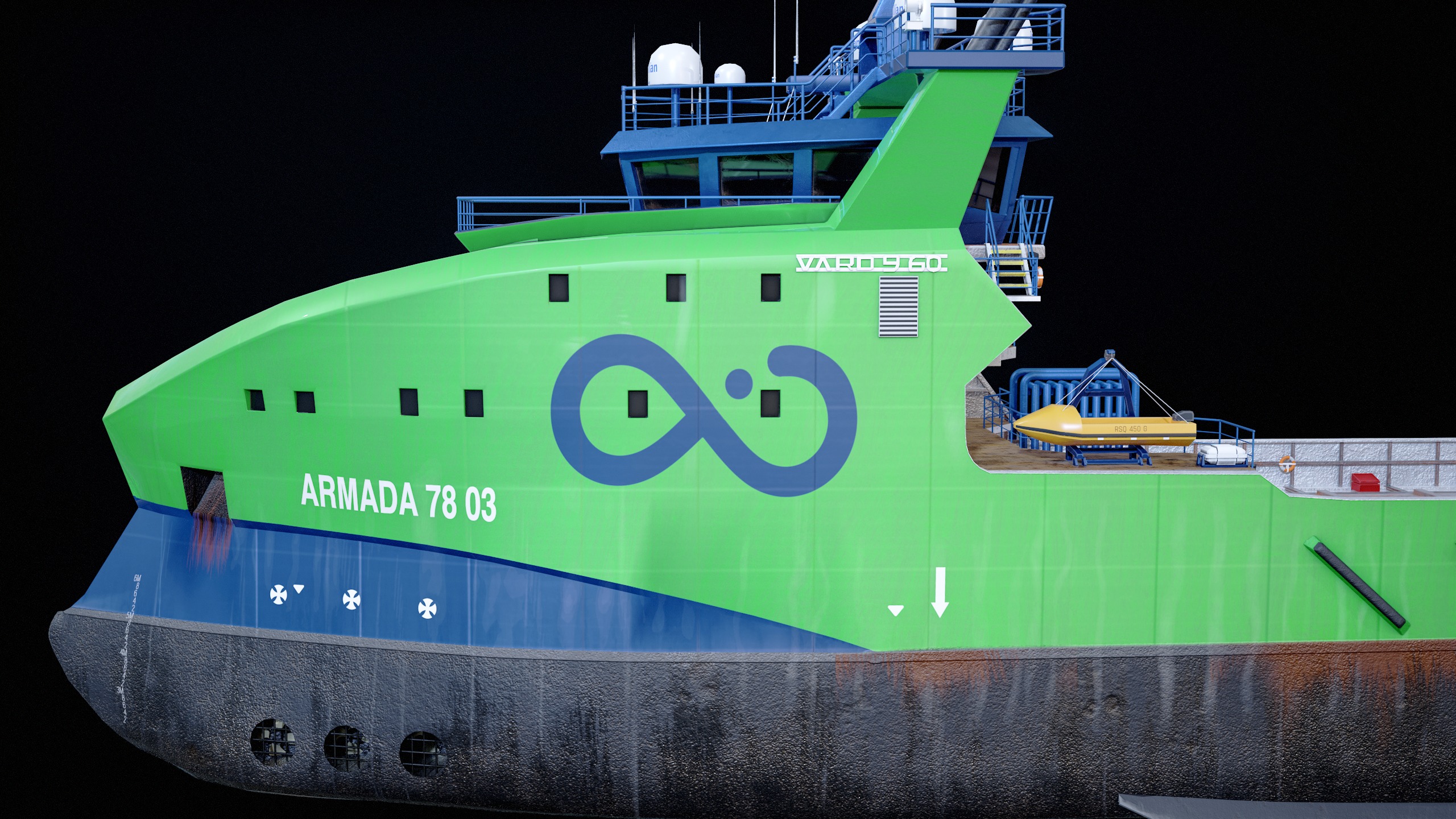 USV Mothership Armada 7803 Multipurpose Vessel Simple PBR Low-poly 3D model_19