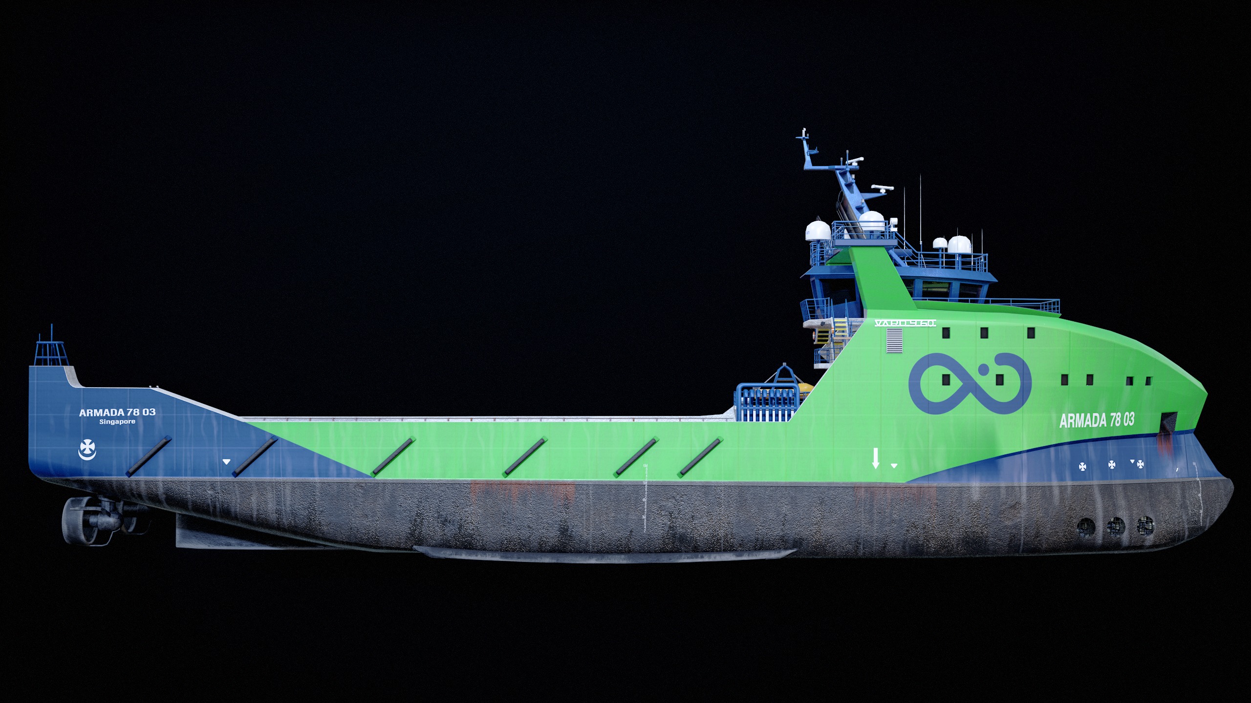 USV Mothership Armada 7803 Multipurpose Vessel Simple PBR Low-poly 3D model_8