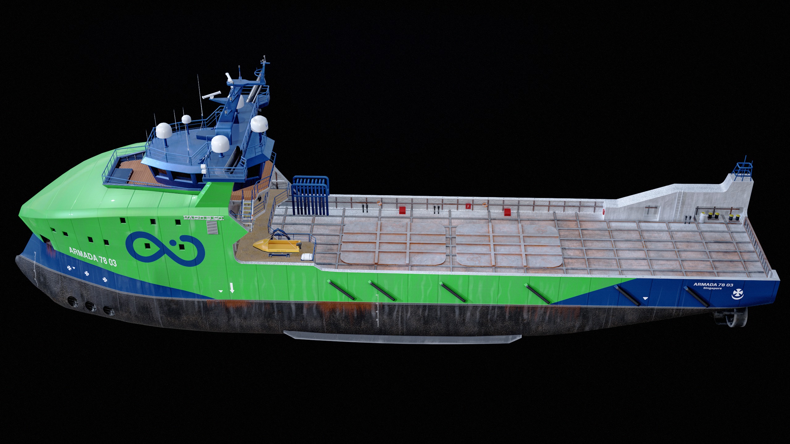 USV Mothership Armada 7803 Multipurpose Vessel Simple PBR Low-poly 3D model_16