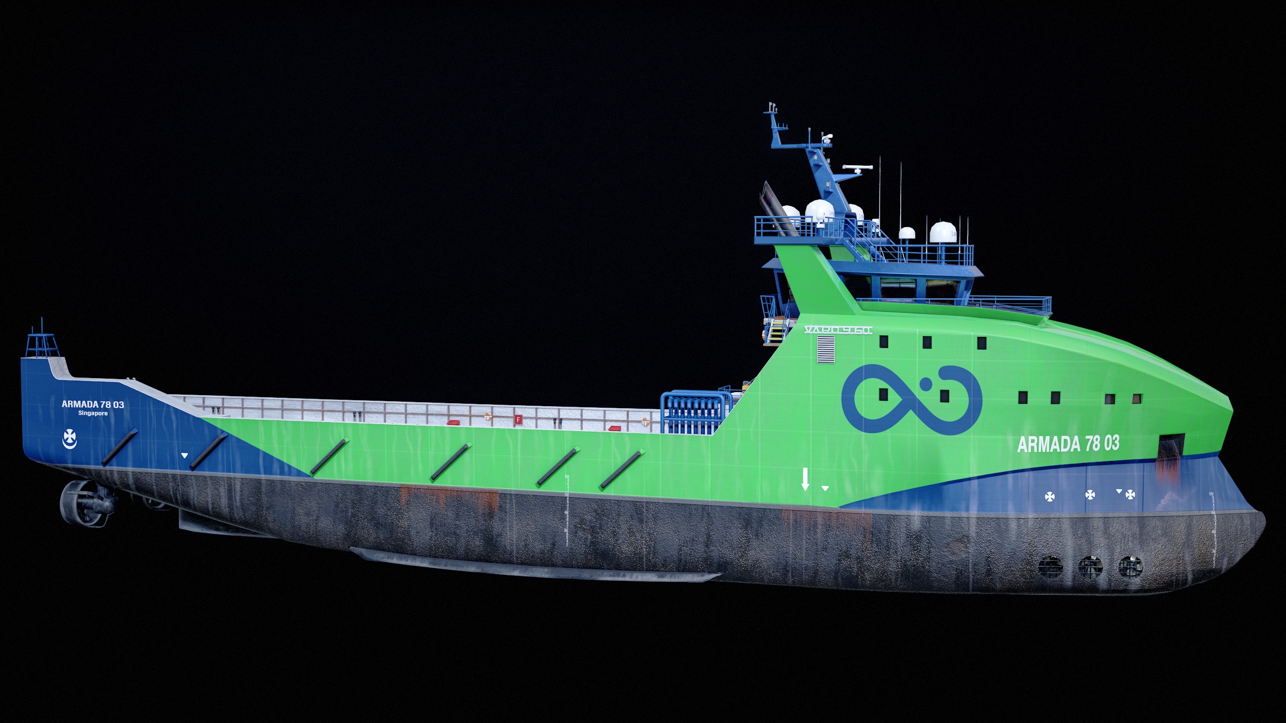 USV Mothership Armada 7803 Multipurpose Vessel Simple PBR Low-poly 3D model_7