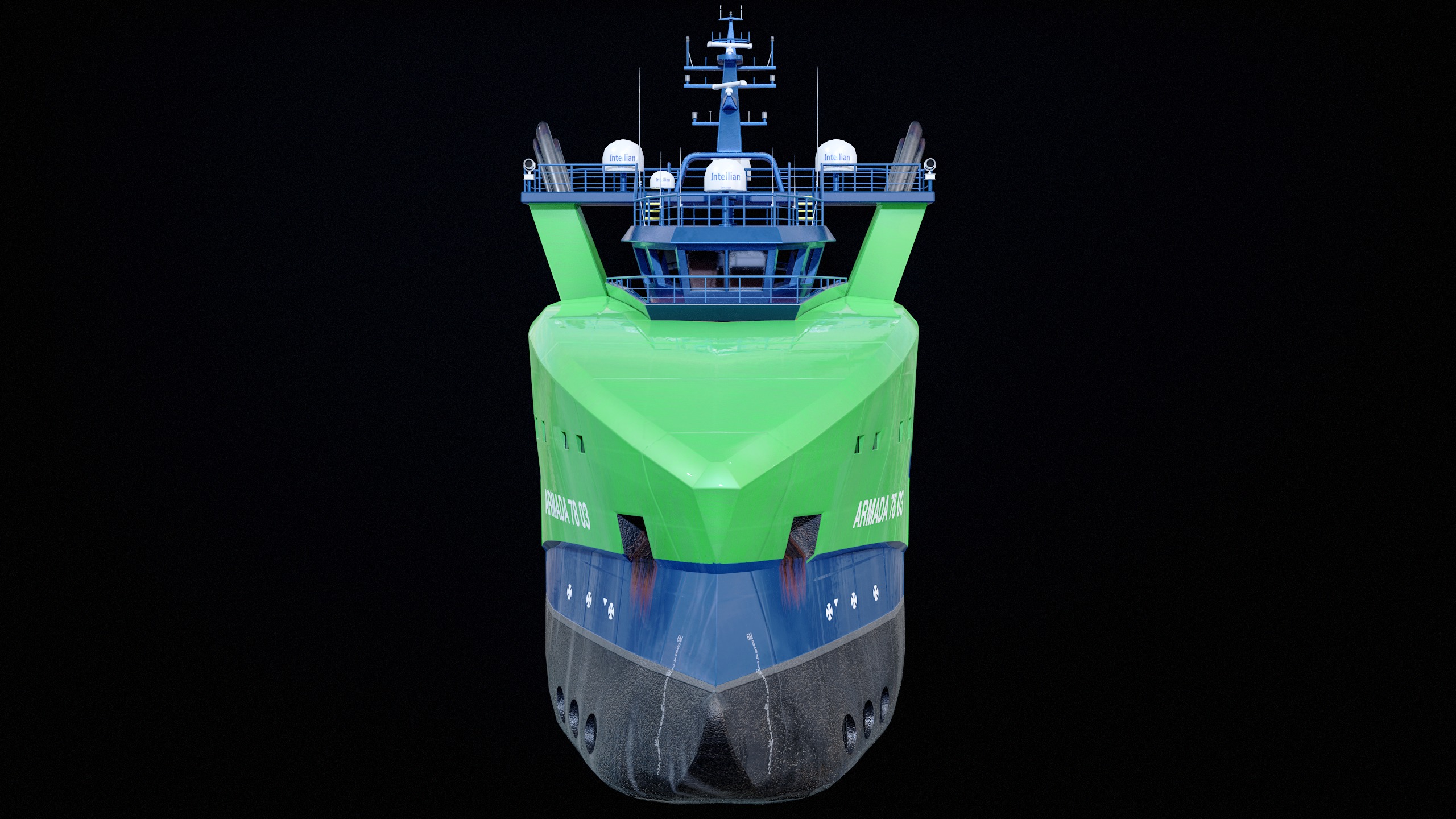 USV Mothership Armada 7803 Multipurpose Vessel Simple PBR Low-poly 3D model_4