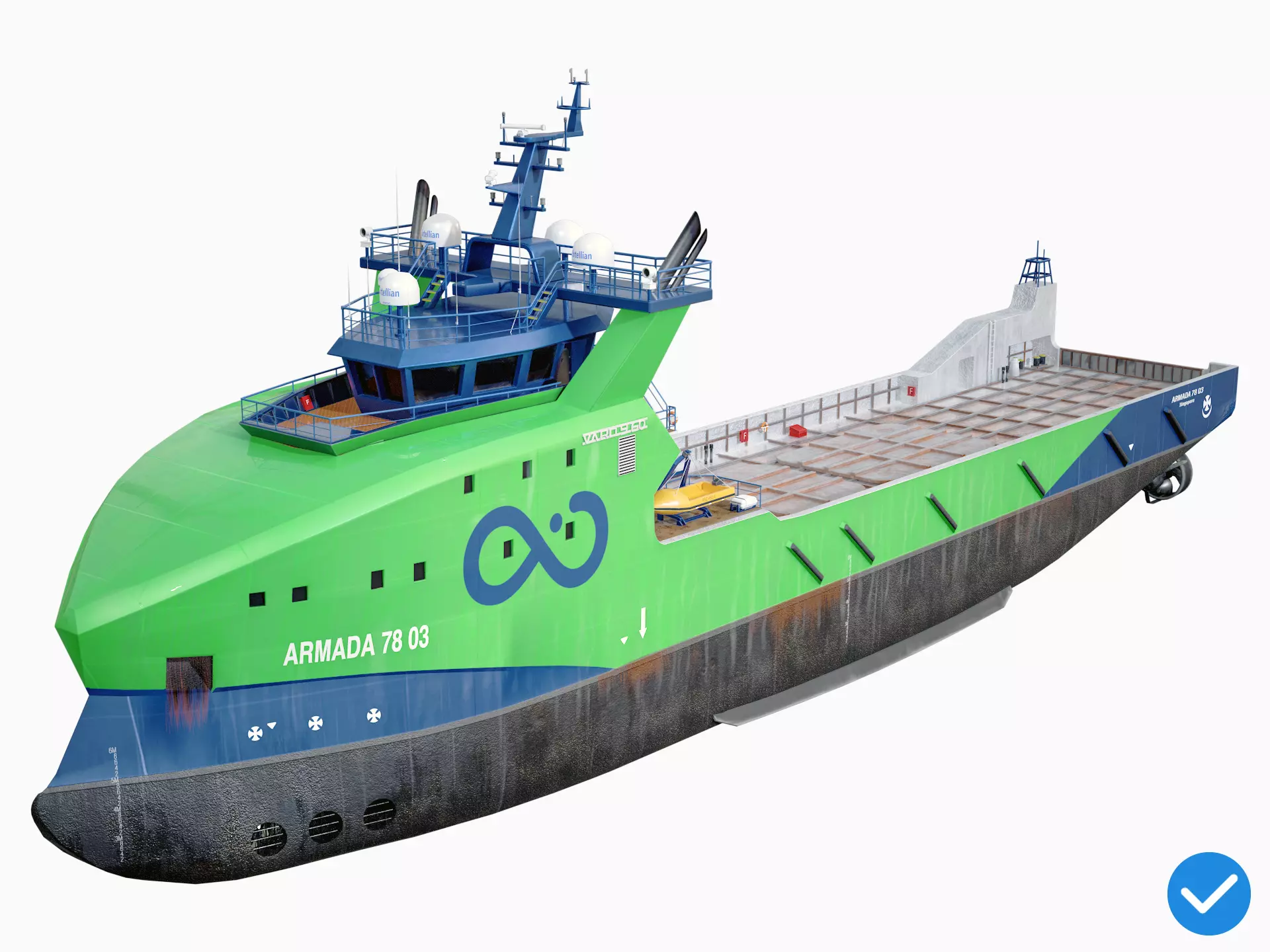 USV Mothership Armada 7803 Multipurpose Vessel Simple PBR Low-poly 3D model_0