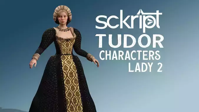 Lady 2 Tudor Series Low-poly 3D model