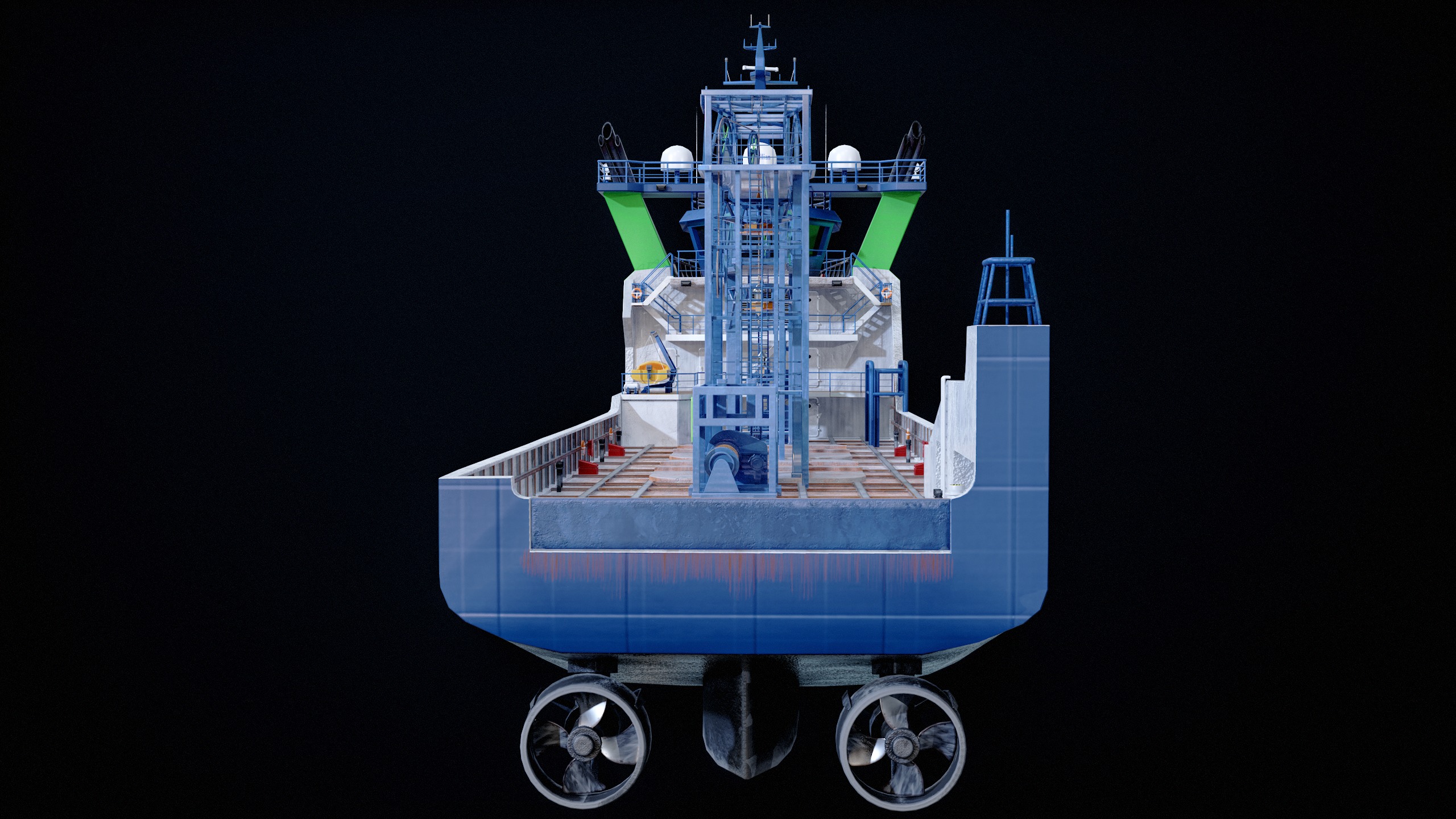 USV Mothership Armada 7803 Multipurpose Vessel Advanced PBR Low-poly 3D model_12