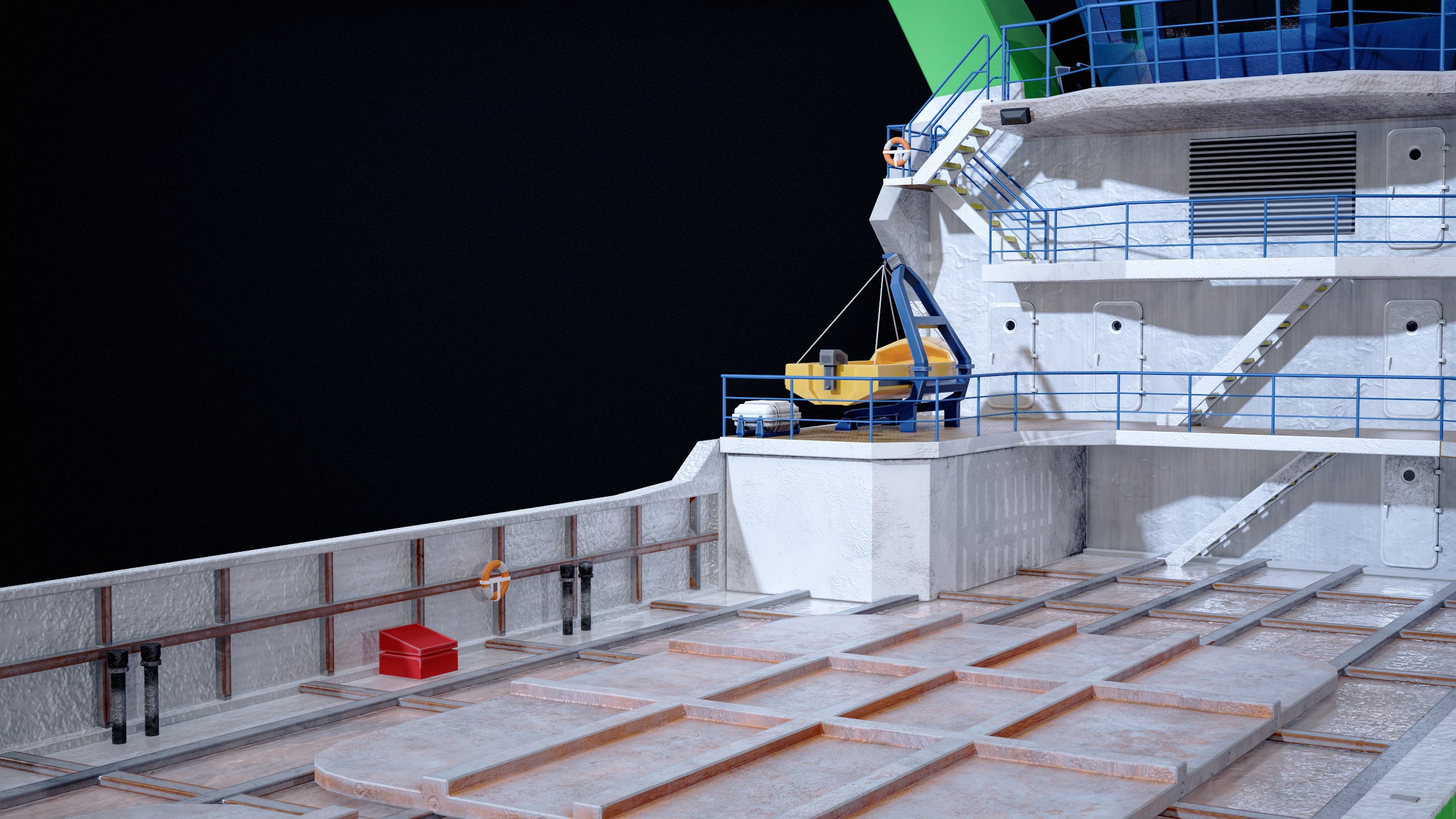 USV Mothership Armada 7803 Multipurpose Vessel Advanced PBR Low-poly 3D model_35