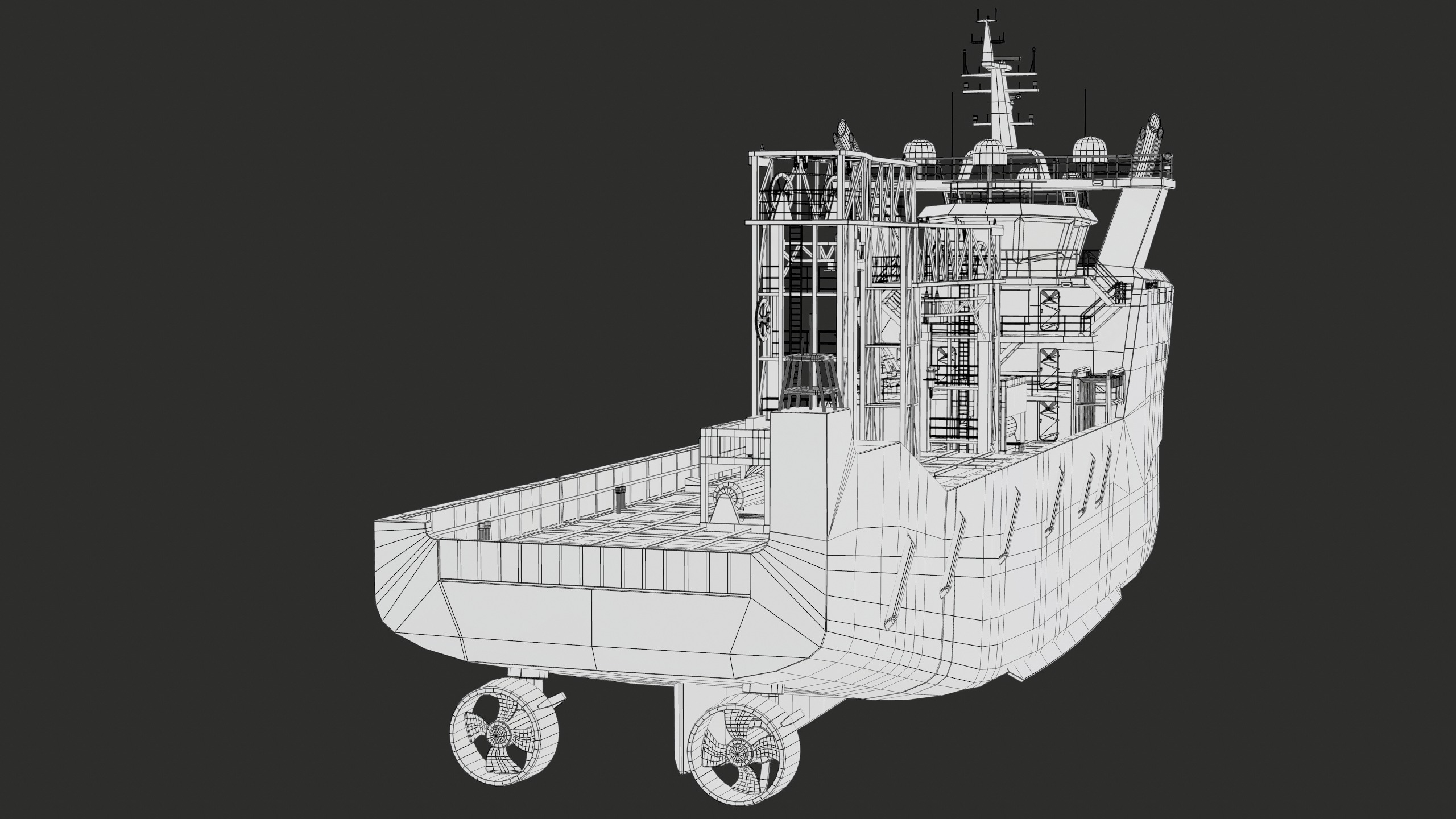 USV Mothership Armada 7803 Multipurpose Vessel Advanced PBR Low-poly 3D model_46