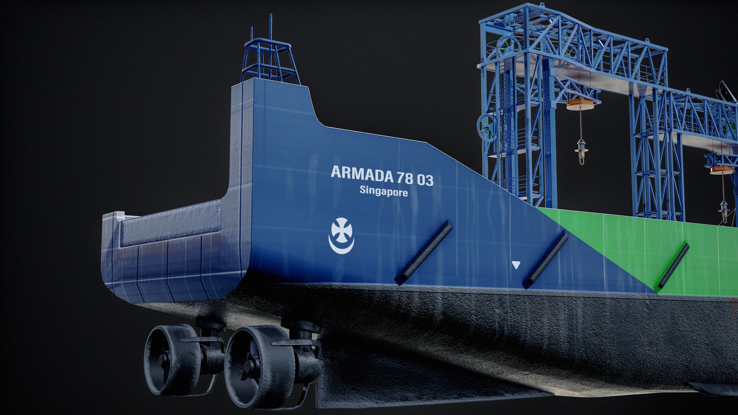 USV Mothership Armada 7803 Multipurpose Vessel Advanced PBR Low-poly 3D model_29