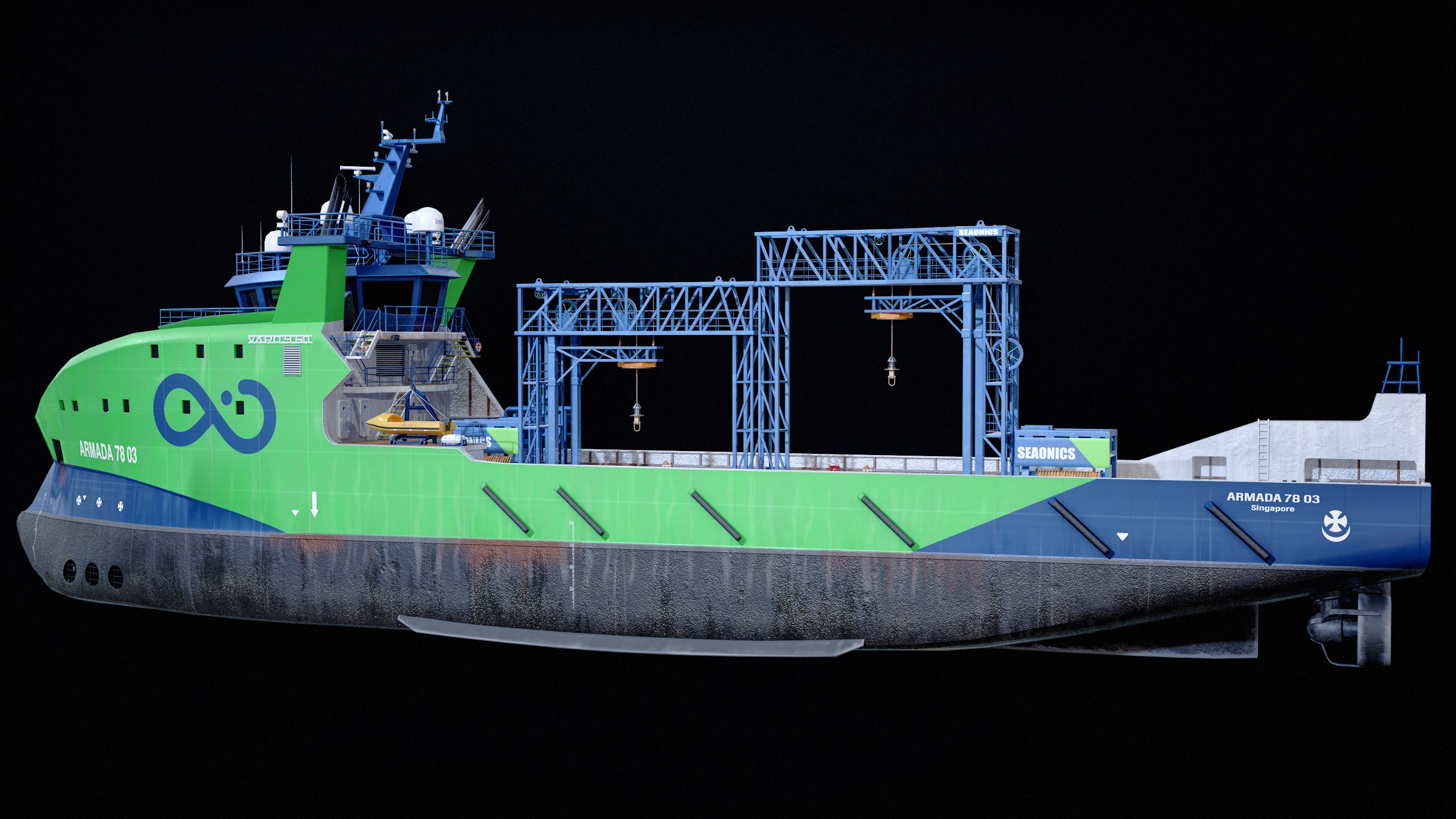 USV Mothership Armada 7803 Multipurpose Vessel Advanced PBR Low-poly 3D model_15