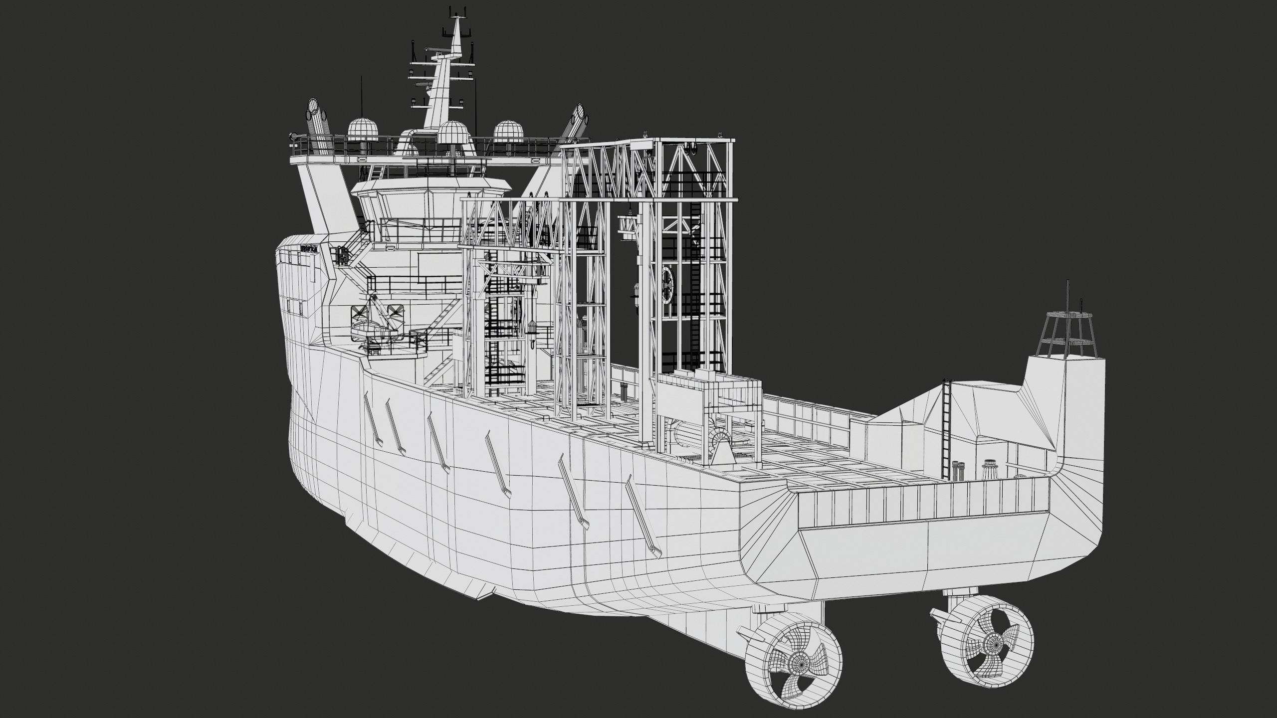 USV Mothership Armada 7803 Multipurpose Vessel Advanced PBR Low-poly 3D model_48