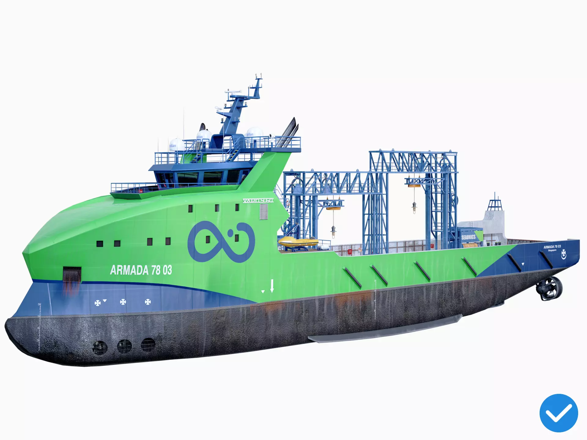 USV Mothership Armada 7803 Multipurpose Vessel Advanced PBR Low-poly 3D model_0