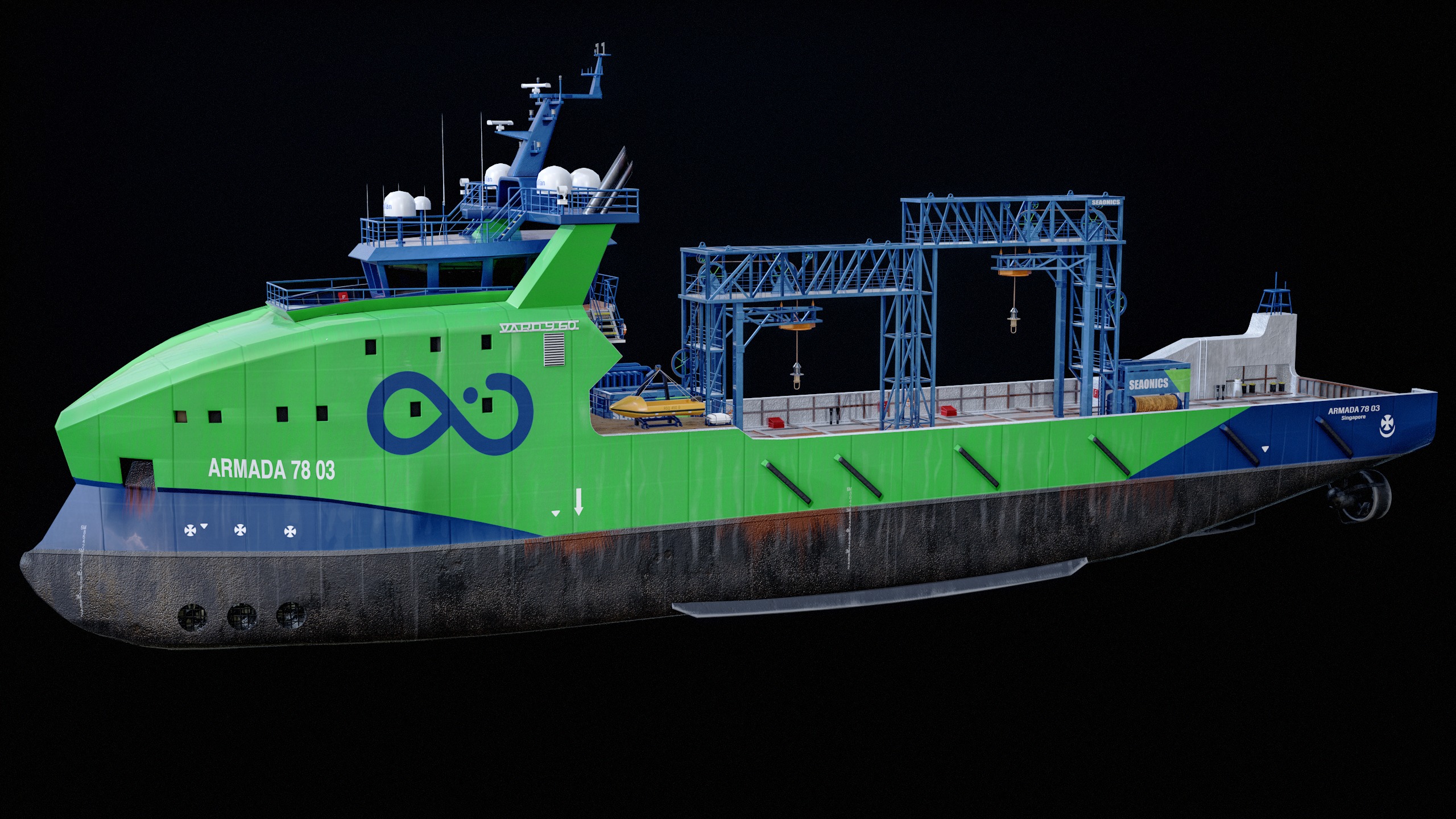 USV Mothership Armada 7803 Multipurpose Vessel Advanced PBR Low-poly 3D model_17