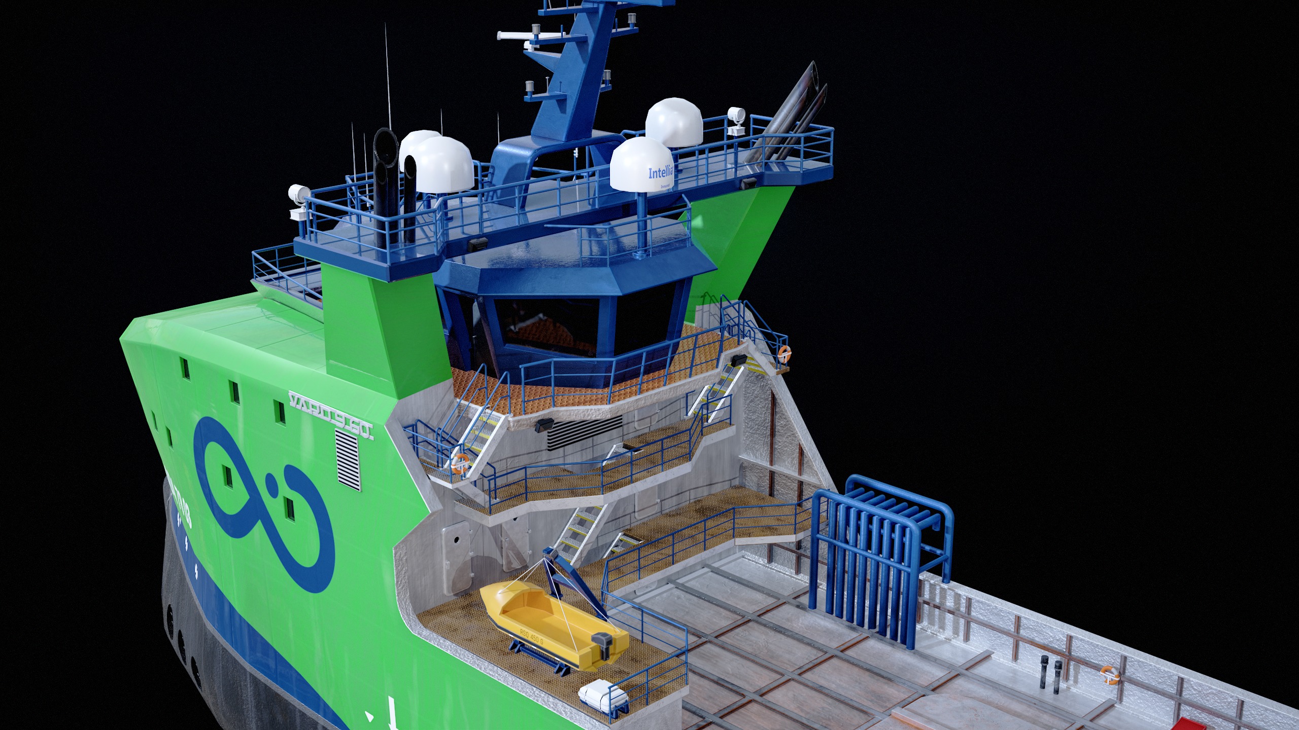 USV Mothership Armada 7803 Multipurpose Vessel Advanced PBR Low-poly 3D model_34