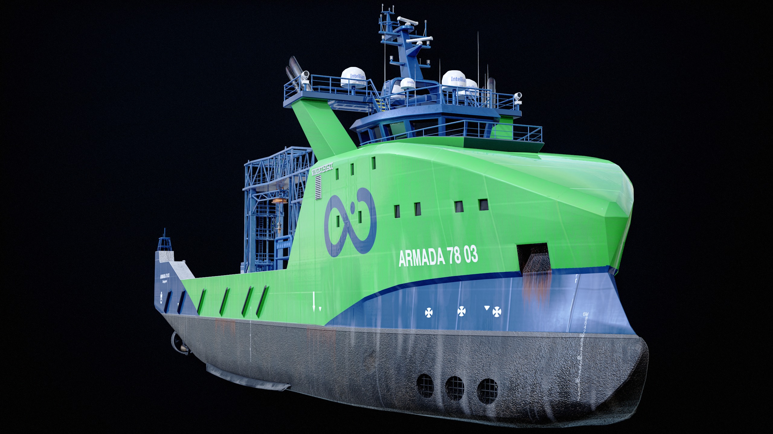 USV Mothership Armada 7803 Multipurpose Vessel Advanced PBR Low-poly 3D model_30