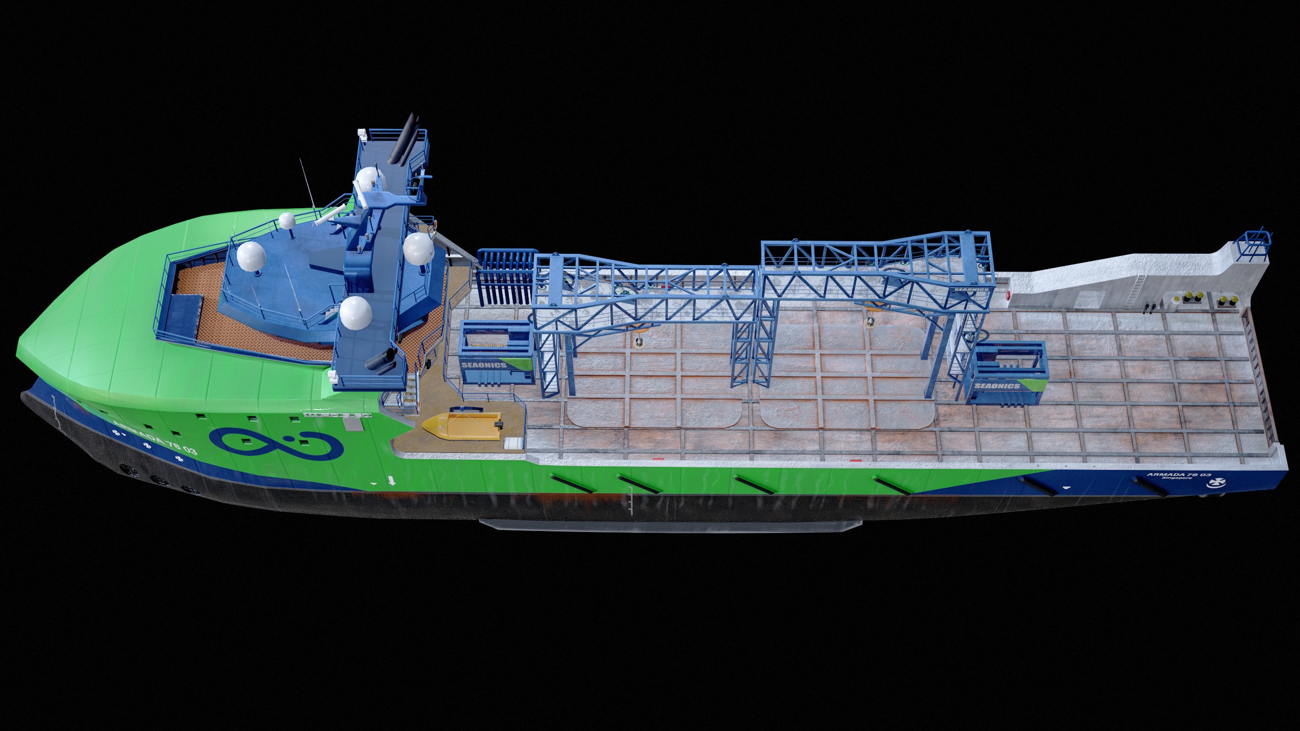 USV Mothership Armada 7803 Multipurpose Vessel Advanced PBR Low-poly 3D model_18