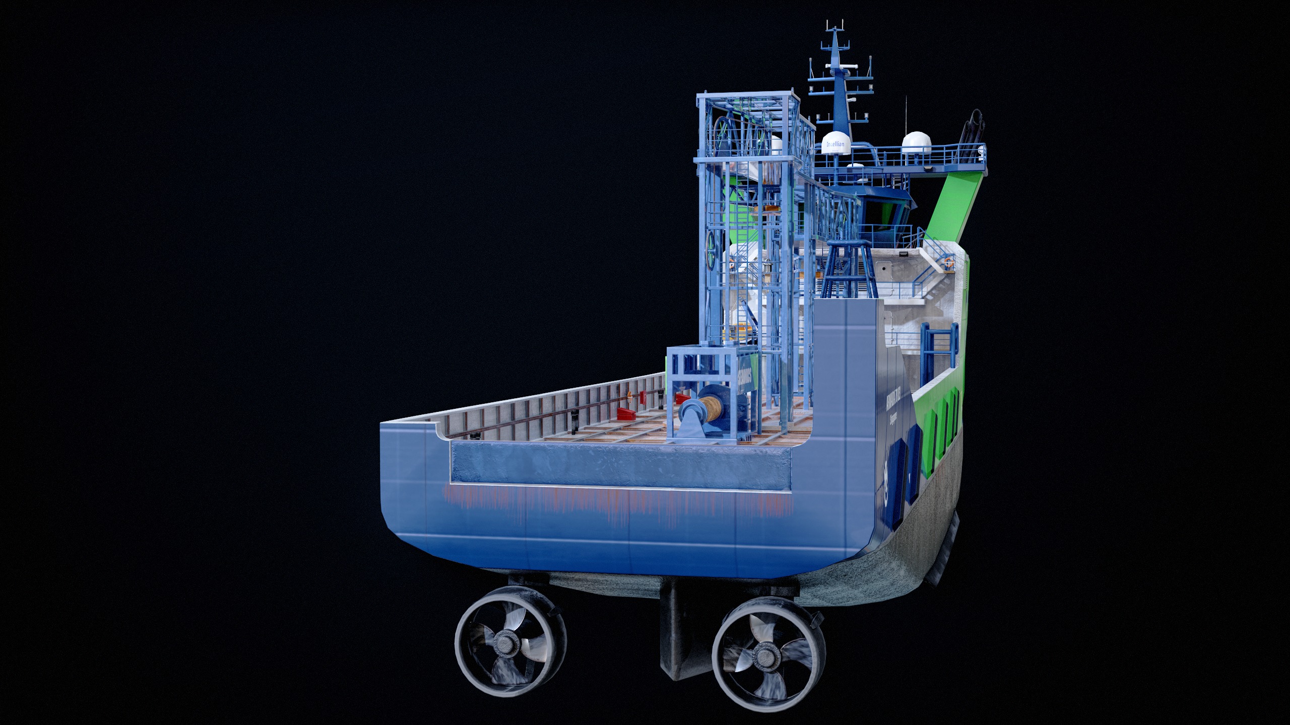 USV Mothership Armada 7803 Multipurpose Vessel Advanced PBR Low-poly 3D model_11