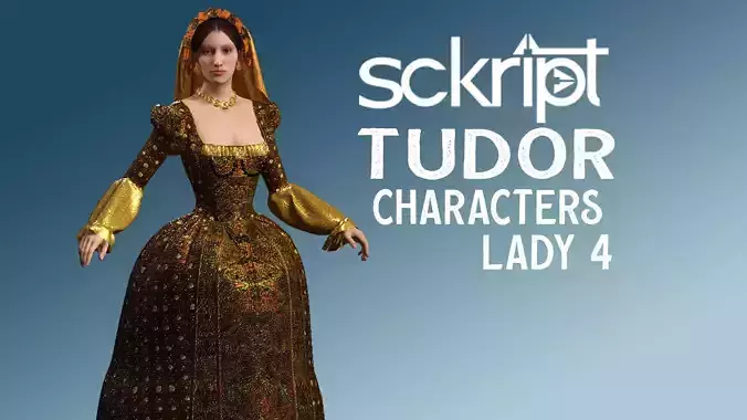 Lady  4 Tudor Series Low-poly 3D model