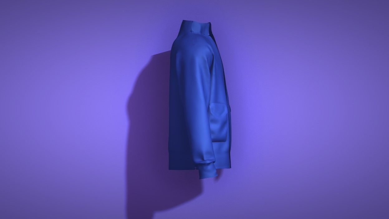 Blue shirt Low-poly 3D model_3