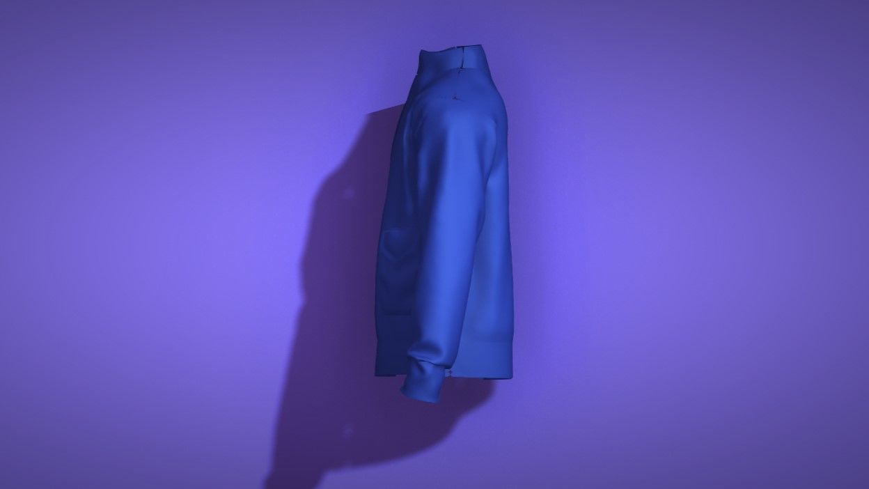 Blue shirt Low-poly 3D model_2