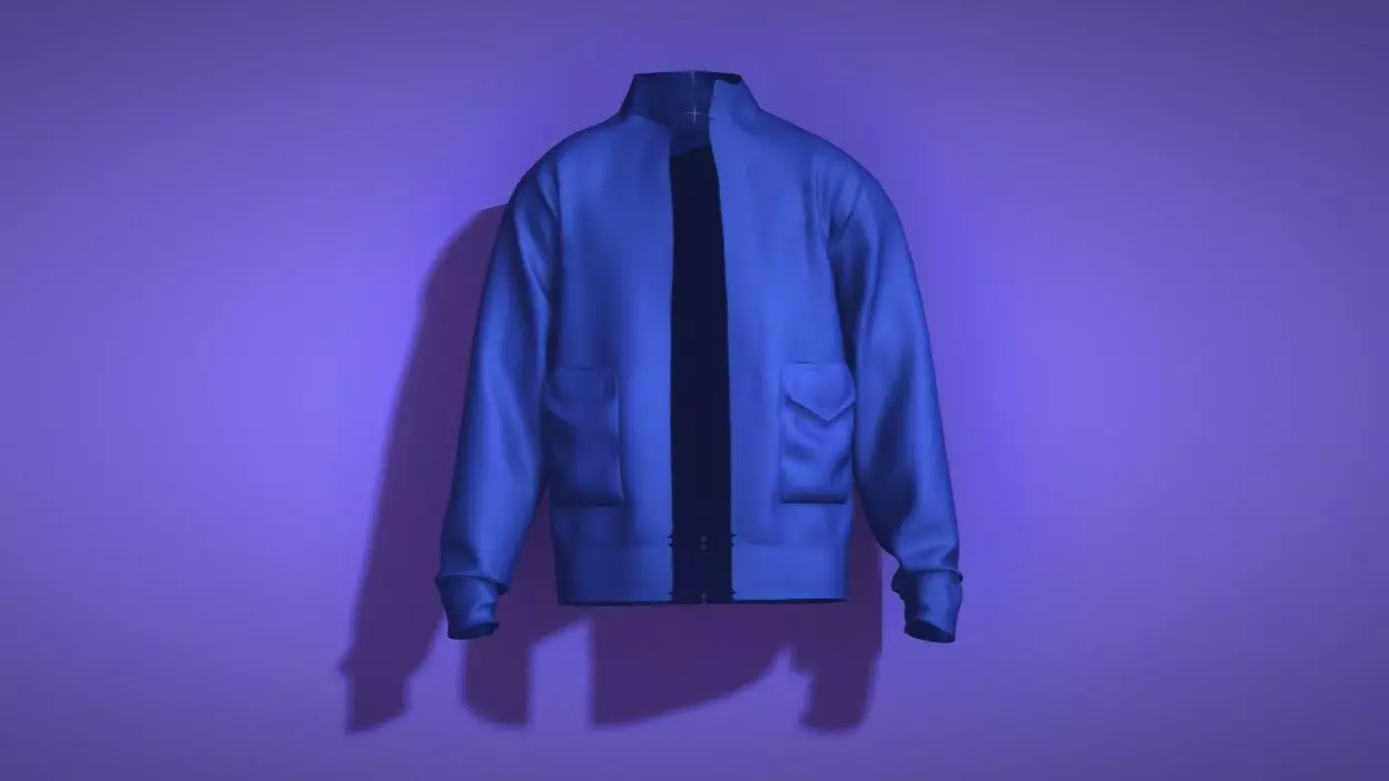 Blue shirt Low-poly 3D model_0