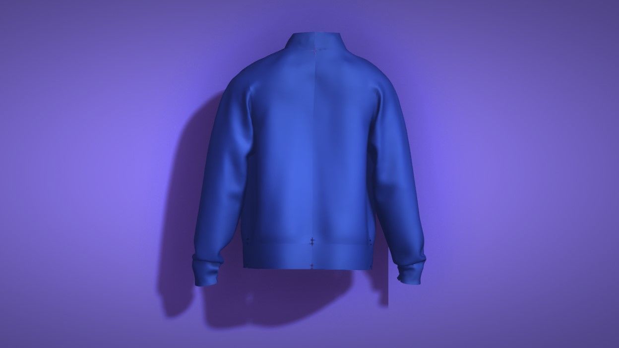 Blue shirt Low-poly 3D model_1