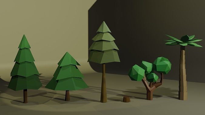Low Poly Tree Pack Low-poly 3D model