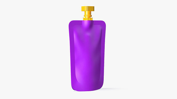 Purple Fruit Juice Pack with Spout 3D model 6