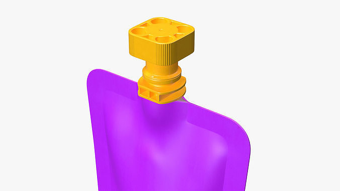Purple Fruit Juice Pack with Spout 3D model 7