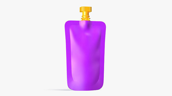 Purple Fruit Juice Pack with Spout 3D model 5