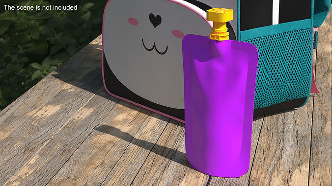 Purple Fruit Juice Pack with Spout 3D model