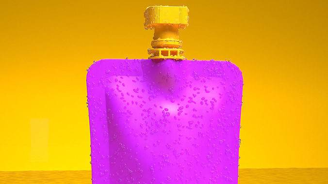 Purple Fruit Juice Pack with Spout 3D model 4