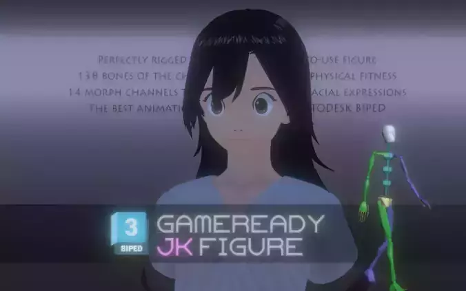 3DsMax Anime Character Model Miyu