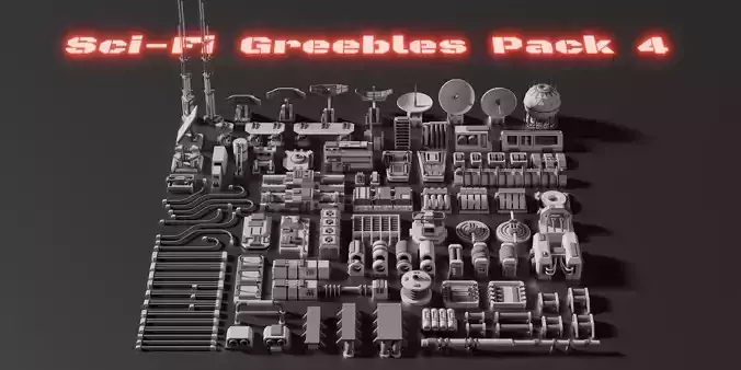 Sci-Fi Greebles Pack 4 3D model