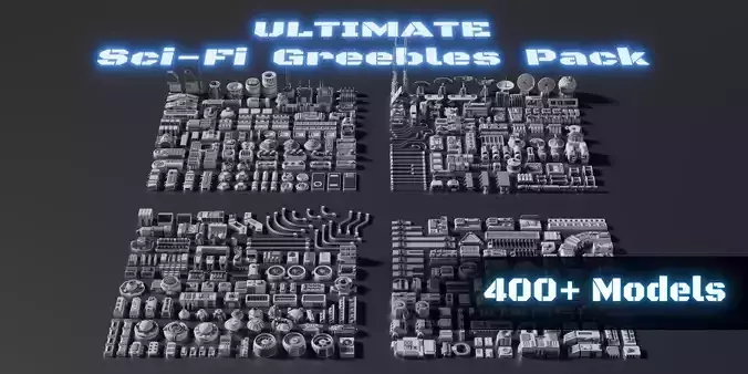 ULTIMATE Sci-Fi Greebles Pack 3D model
