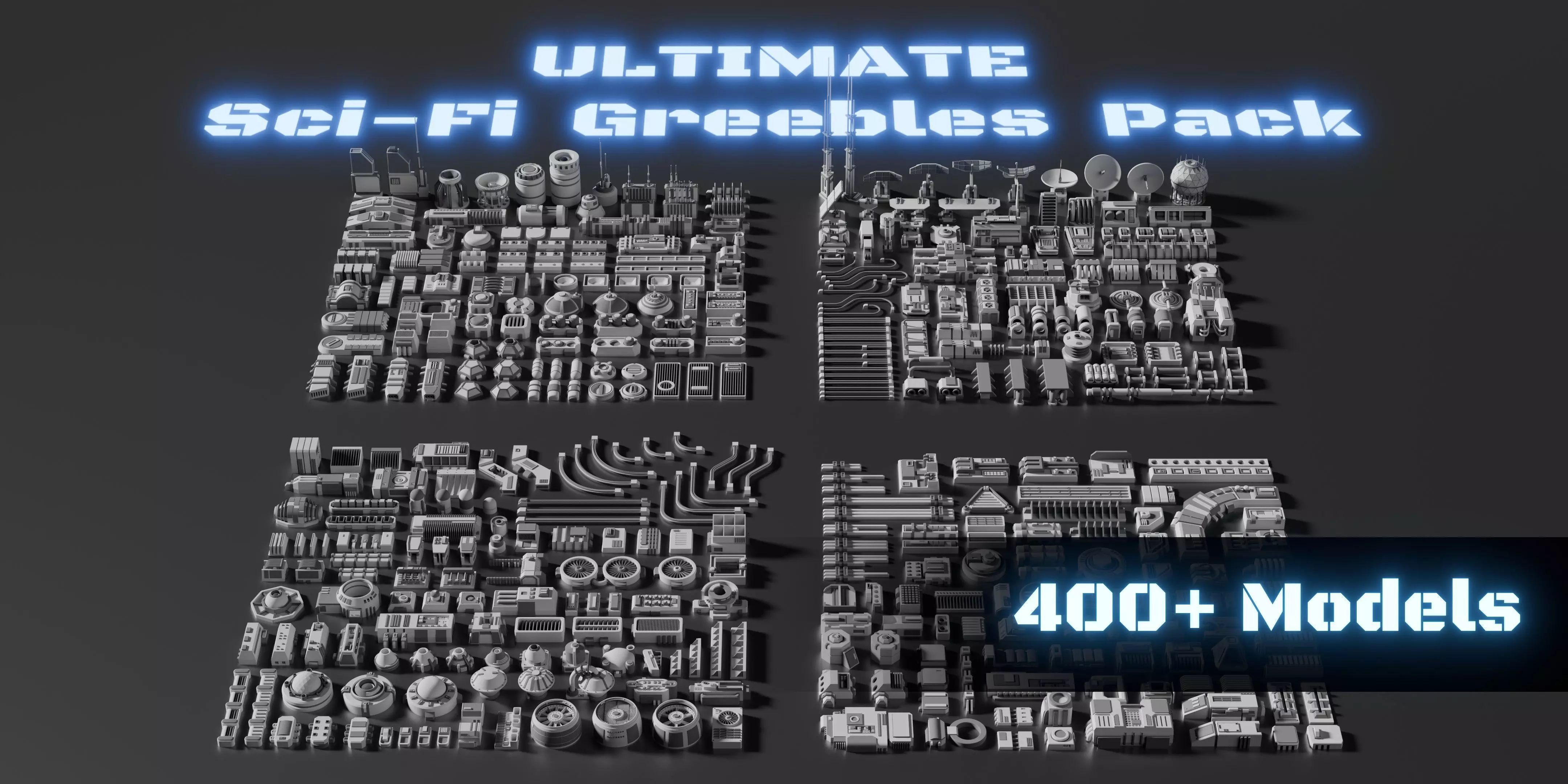 ULTIMATE Sci-Fi Greebles Pack 3D model_0