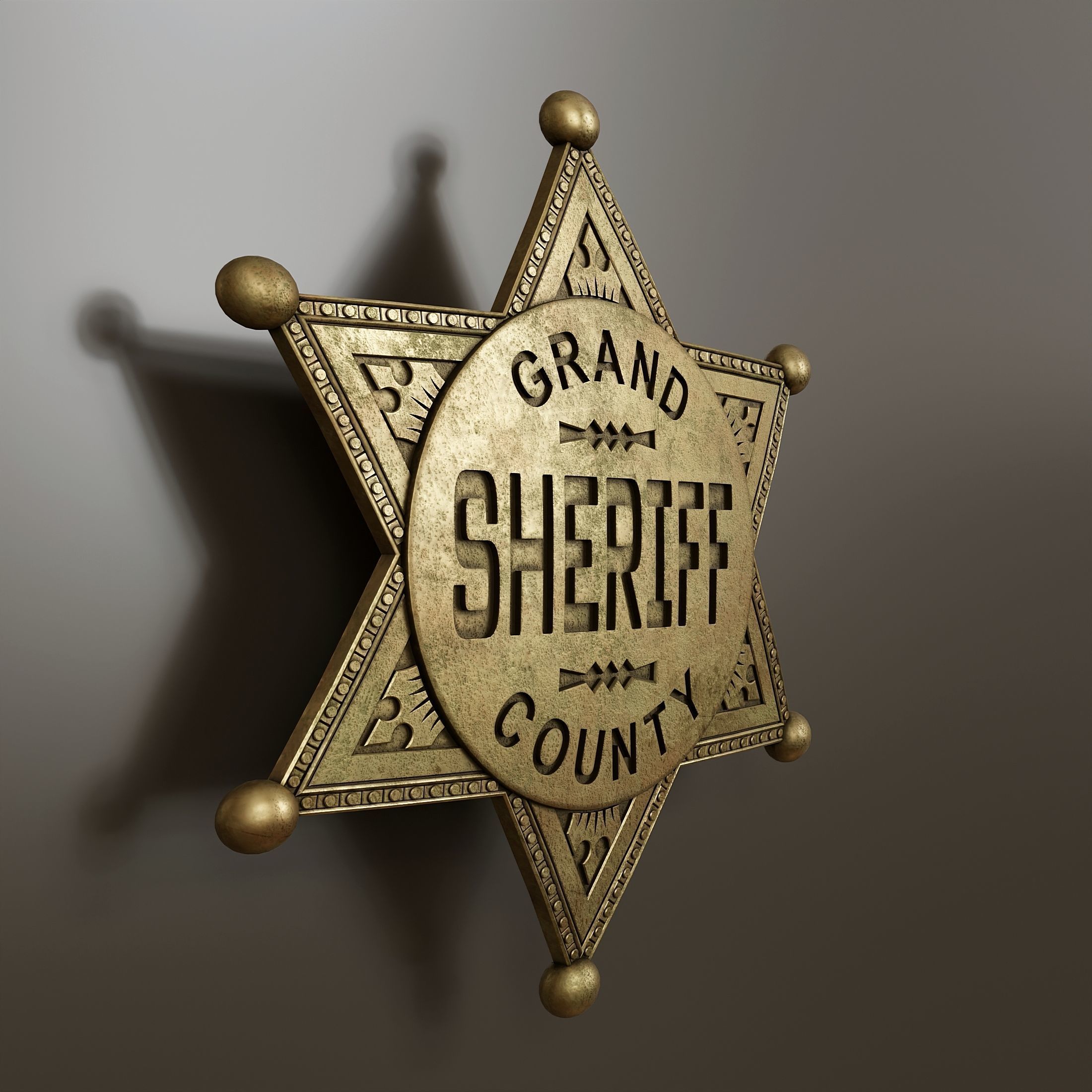 Sheriffs Badge 3 3D model_2
