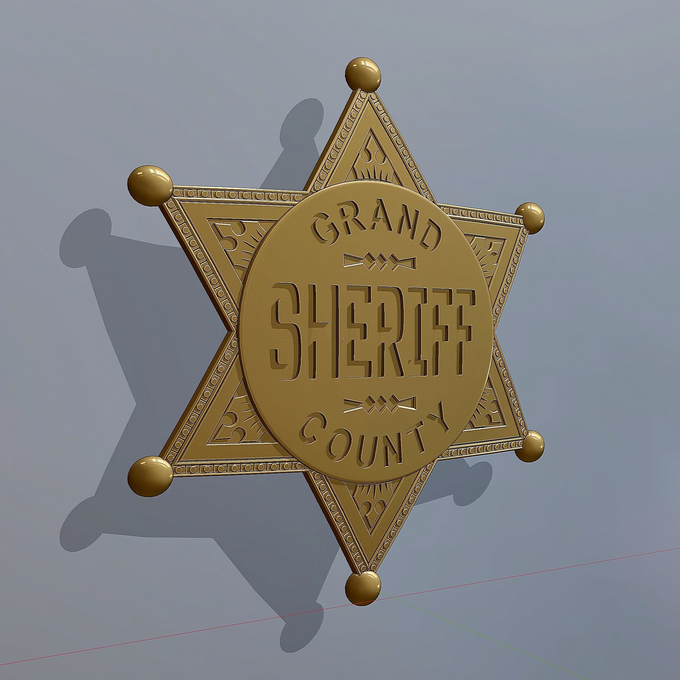 Sheriffs Badge 3 3D model_4