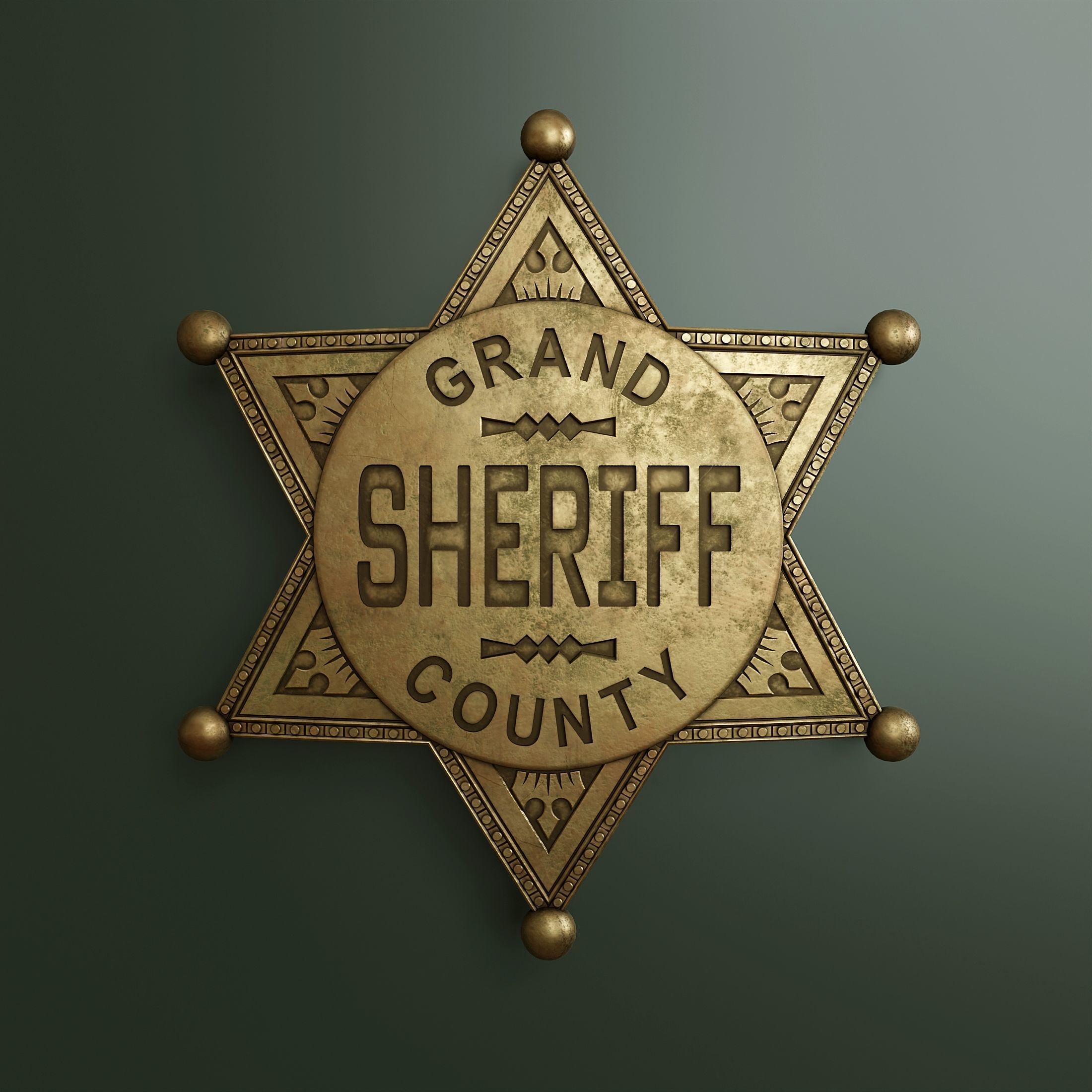 Sheriffs Badge 3 3D model_1